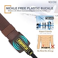 Vista 4 de WERFORU Cinturón de nailon para hombre, cinturón táctico militar, correa de lona para exteriores con hebilla de plástico