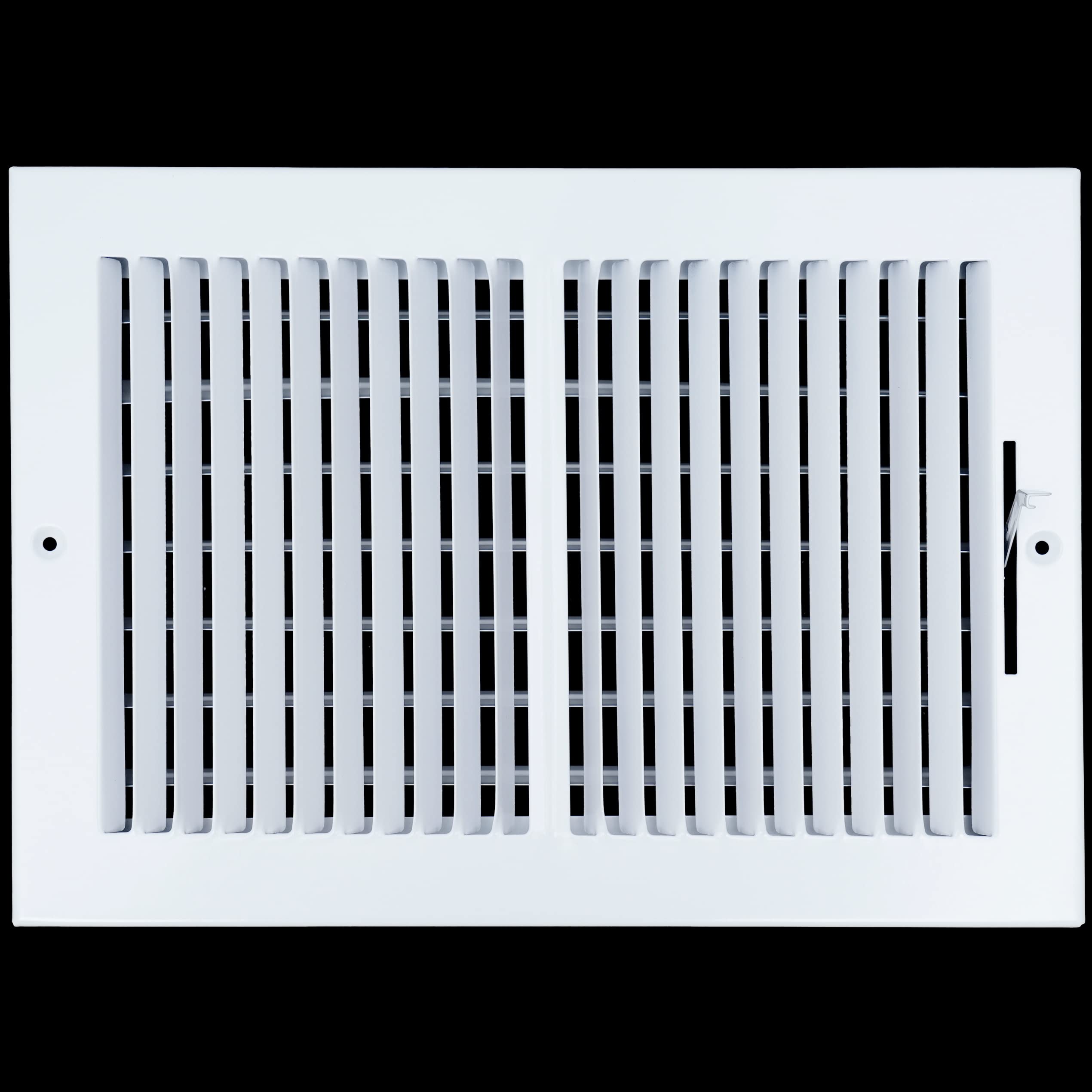 Handua 12"W x 8"H [Duct Opening Size] 2 Way Steel Air Supply Diffuser | Register Vent Cover Grill for Sidewall and Ceiling | White | Outer Dimensions: 13.75"W X 9.75"H for 12x8 Duct Opening