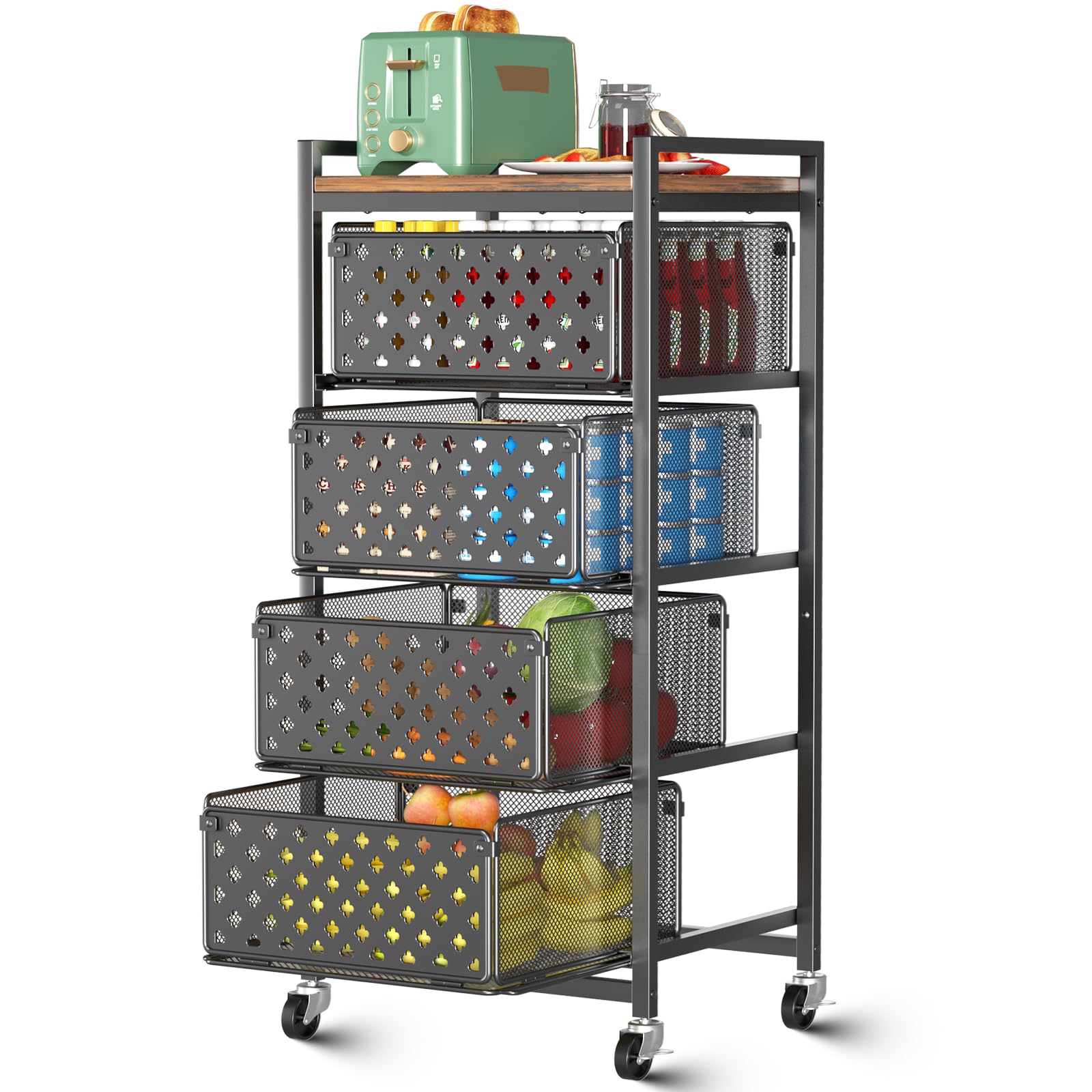 Amazon.com: Xpatee 5 Tier Kitchen Storage Cart with Wheels