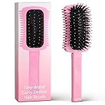 Auhrjomra Curl Defining Brush Pink, Volume Curly Hair Brush for Effortlessly Detangling Shaping and Styling Women\'s Curls, Waves & Coils, Curly Hair Products, Reduce Frizz