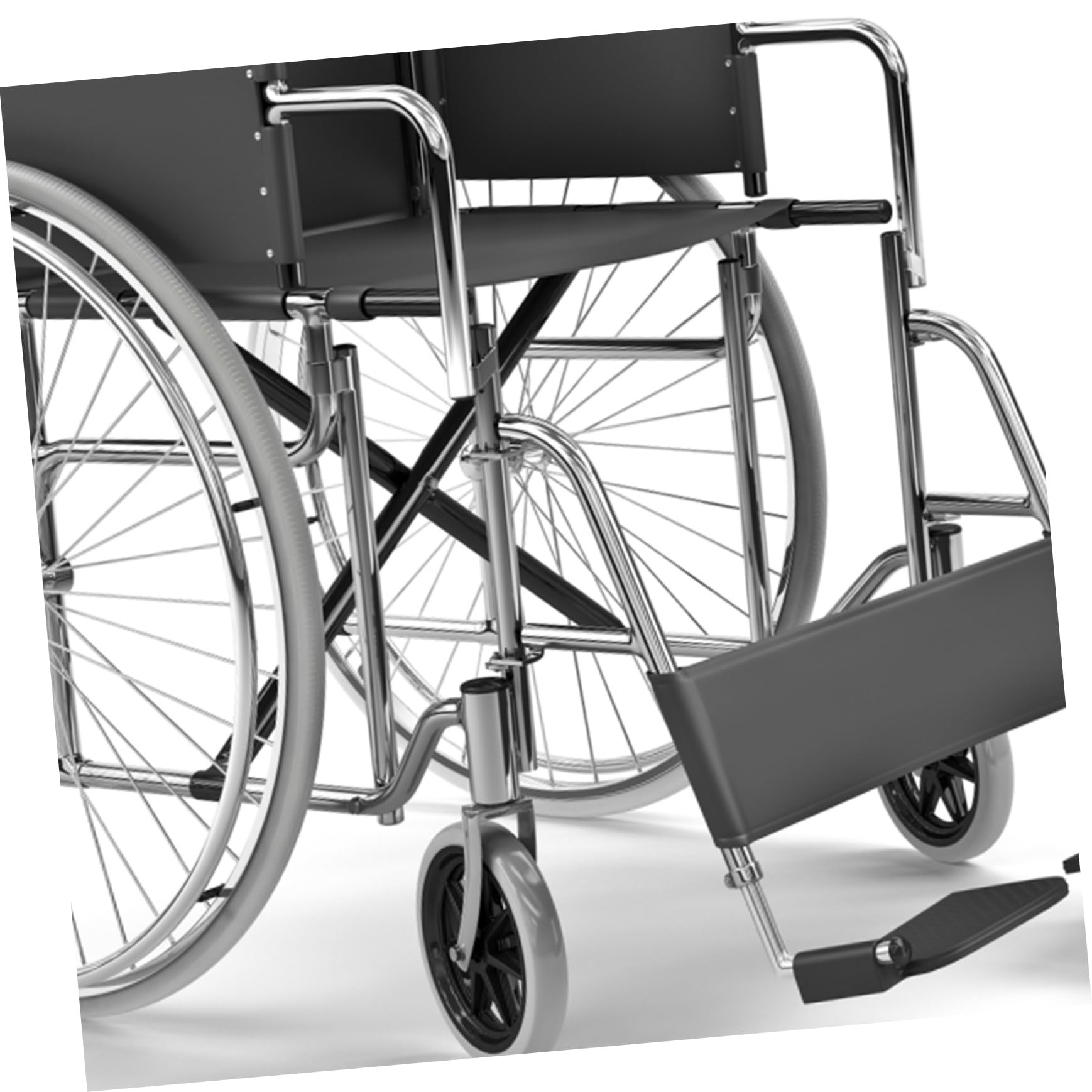 Reposapiés para Silla de Ruedas con Poste, 1 Par, Negro | Plástico, Adaptación y Protección Antideslizante, Repuesto para Movilidad Diaria, Edades Color Aleatorio