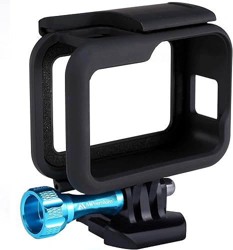 MiPremium Carcasa con marco para GoPro Hero 8, color negro. Kit de accesorios de montaje de jaula protectora con tornillo de aluminio y hebilla