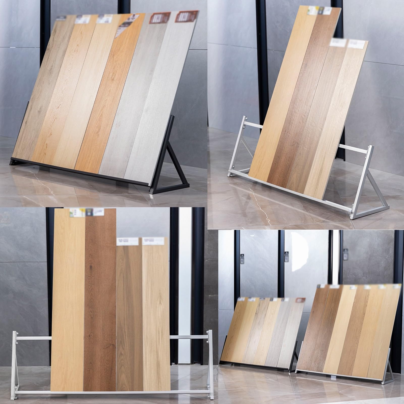 Expositor De Muestras De Azulejos, Expositor De Azulejos De Suelo, Soporte De Muestra De Metal Y Cerámica, For Azulejos, Piedra Y Materiales De Construcción(Black,120x30x40cm)