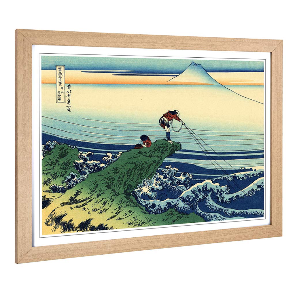 Big Box Art Framed Print of Hokusai Japanese Oriental Kajikazawa Design | Wall Art Picture | Home Decor for Kitchen, Living Room, Bedroom, Hallway, Oak, A2 / 24.5x18 Inch / 62x45cm