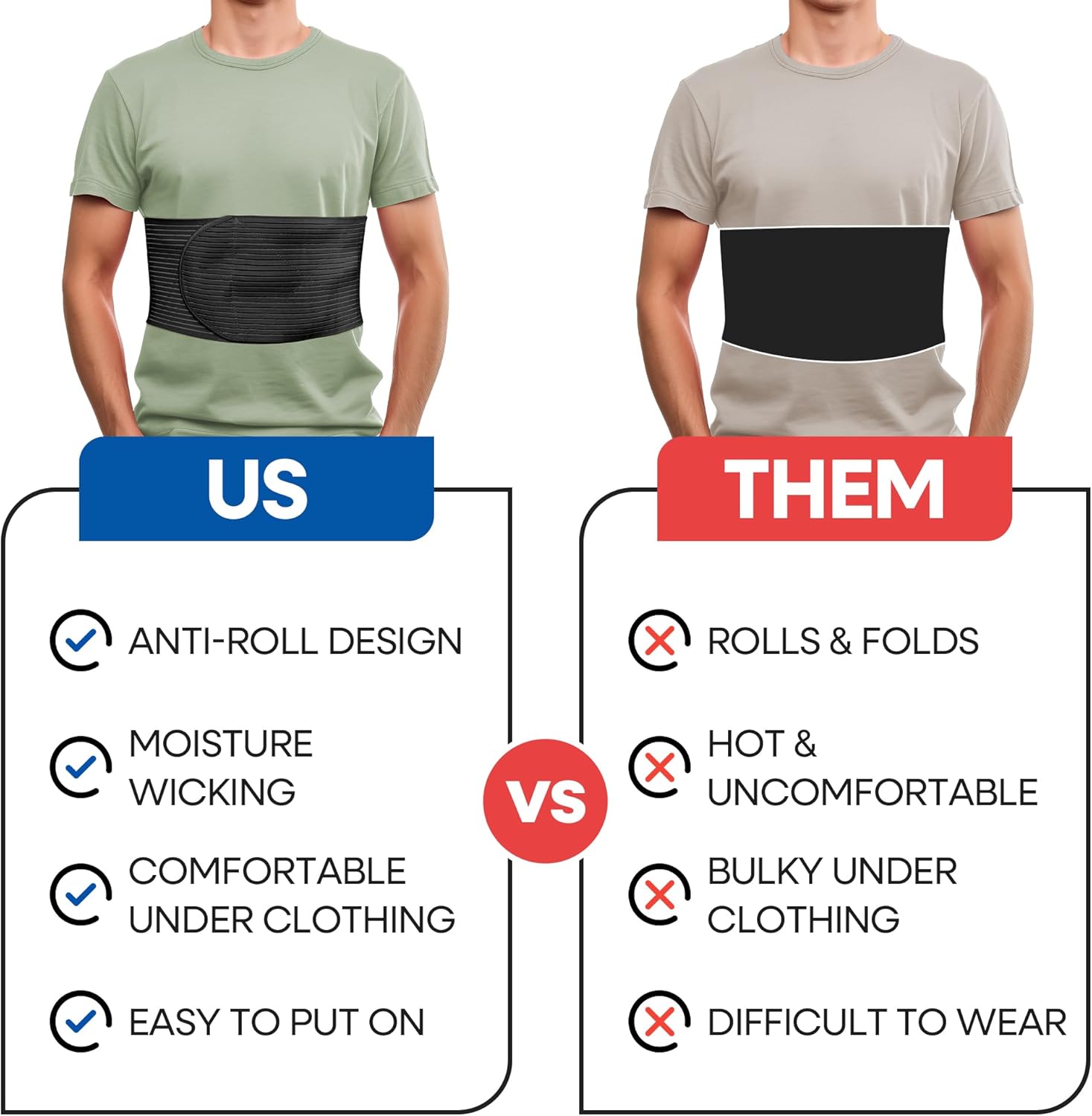 Rib Brace Rib Wrap | Chest Binder to Reduce Pain | Chest Compression Support Belt l Help Muscle Injuries, Bruised Ribs | Breathable Wrap Brace for Costochondritis Pain Relief Fits Women Men (Large/XL - BLack - 44 Inch) - Image 7