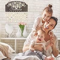 Vista 2 de CHDITB Tablero de recordatorio de cumpleaños personalizado con árbol familiar (15.8 x 7.5 pulgadas), colgante de madera para colgar en la pared
