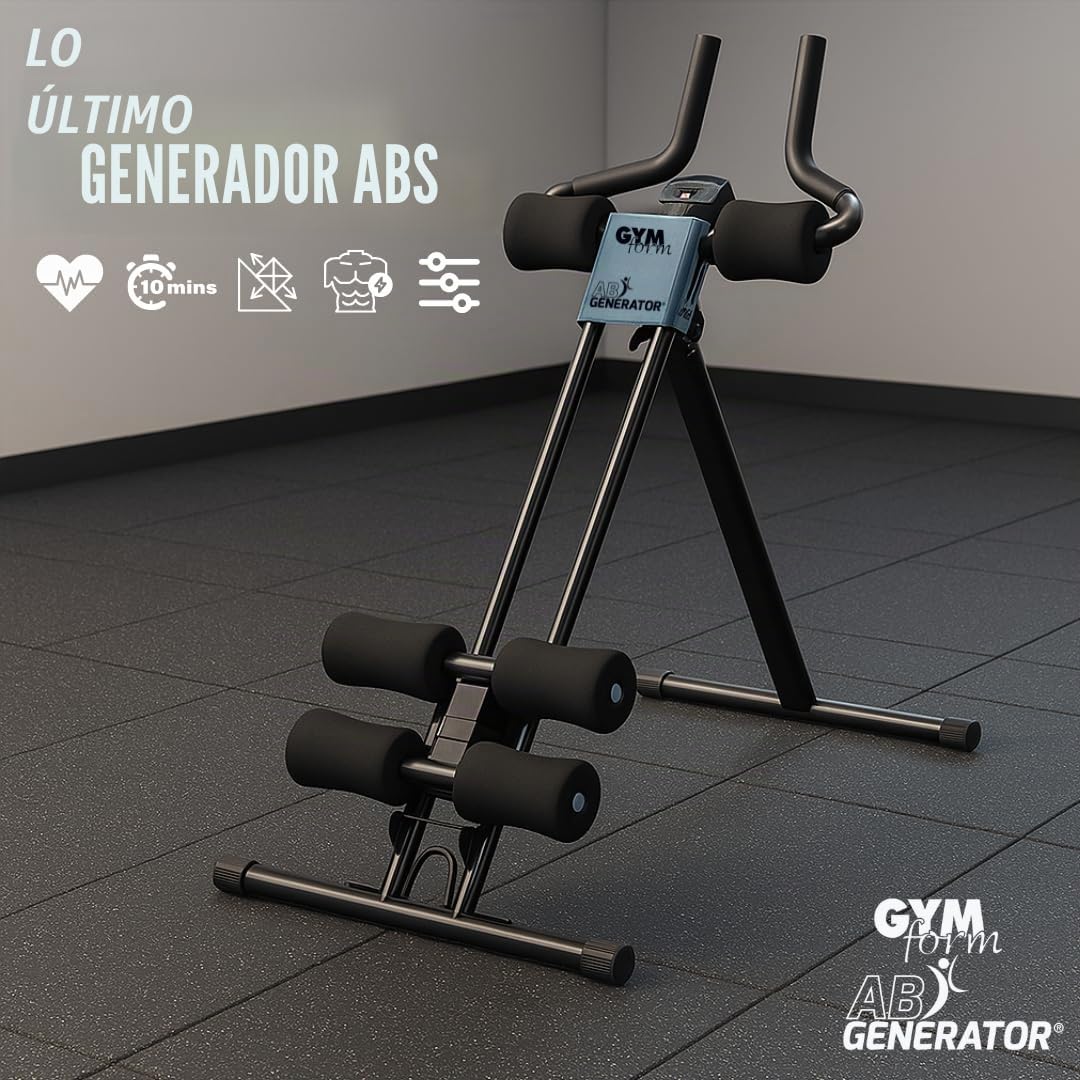 Maquina Abdominales GYMFORM AB Generator, Ejercita Todo el Cuerpo, Entrenamiento Funcional de Abdominales, Brazos, Piernas, Cardio + Fitness