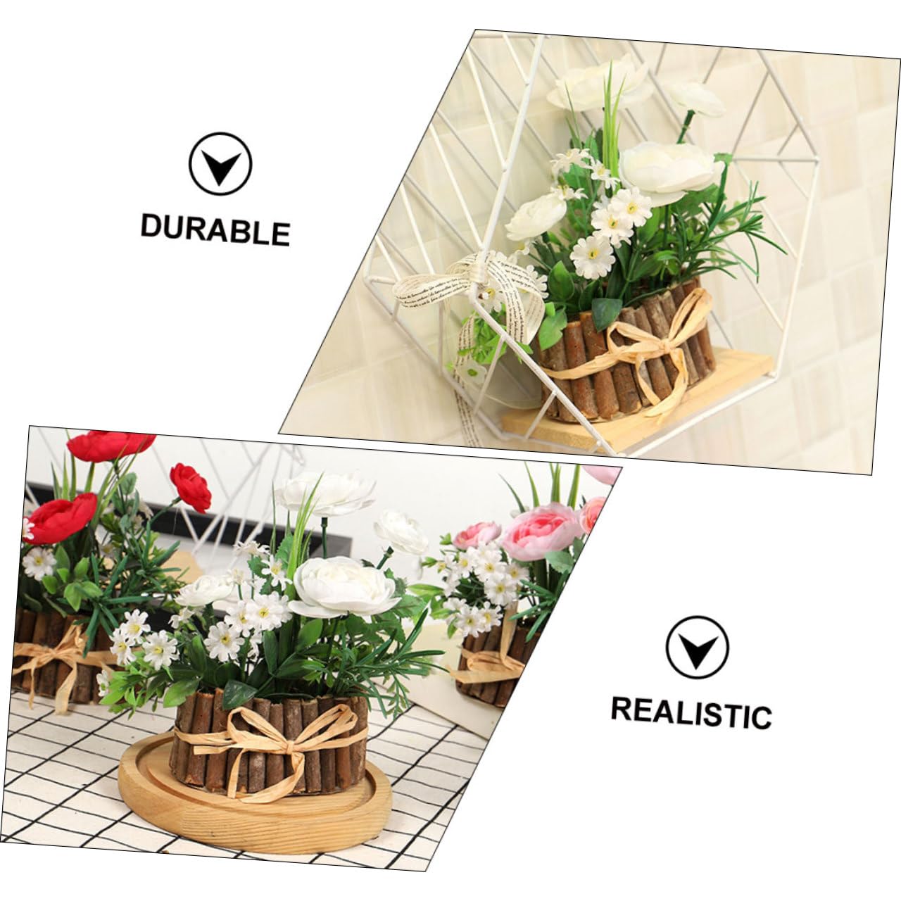 ABOOFAN 2 Pz Fiore Artificiale All'aperto Vite Di Rosa Artificiale Peonie Arredamento Falso Pianta Finta Viti Finte Camera Foglie Finte Unico Decorazione Domestica Fiori Di Legno Bianca