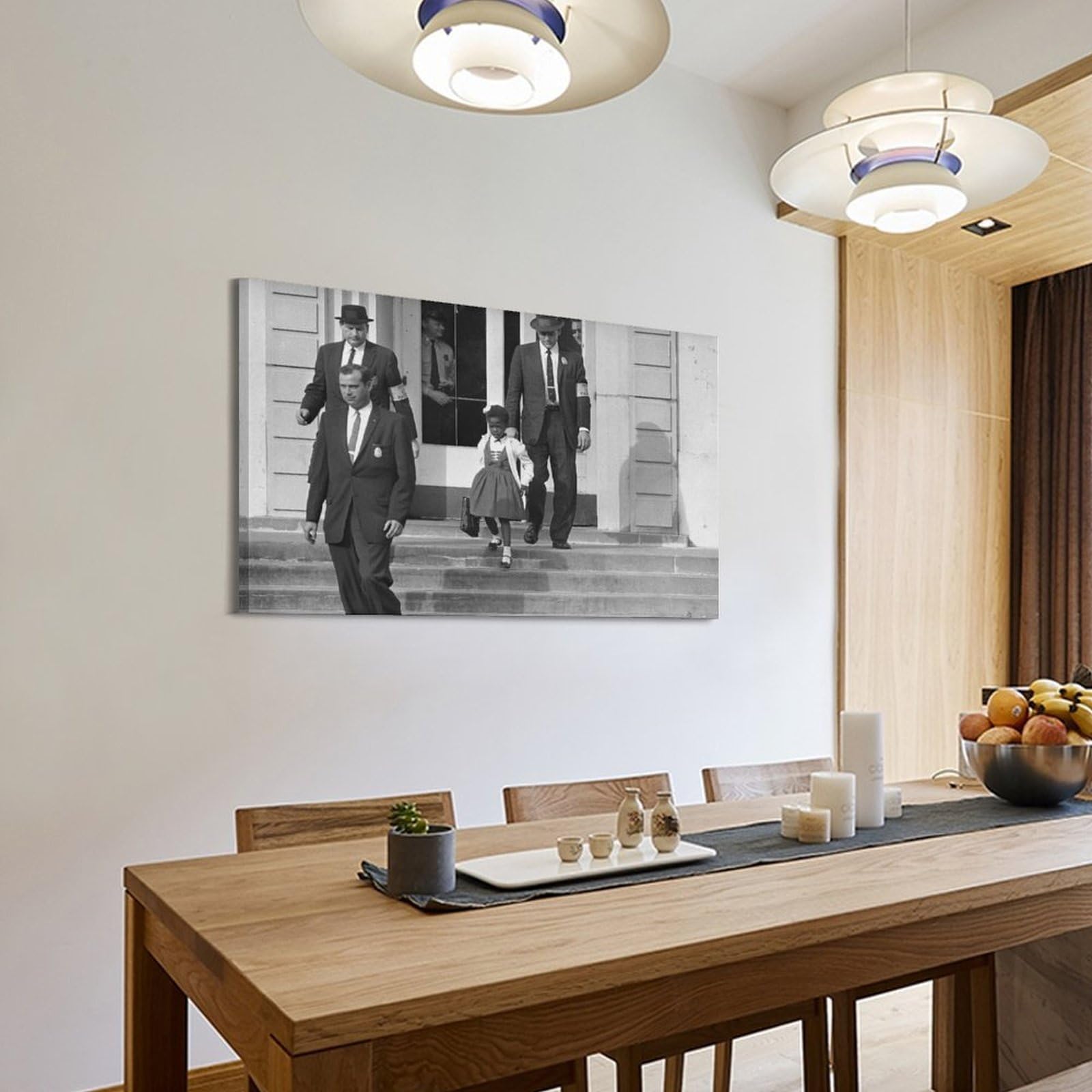 YiXong Póster decorativo de mariscales de Estados Unidos con puentes de rubíes jóvenes en los escalones de la escuela, póster decorativo de lienzo para pared e impresión artística moderna para