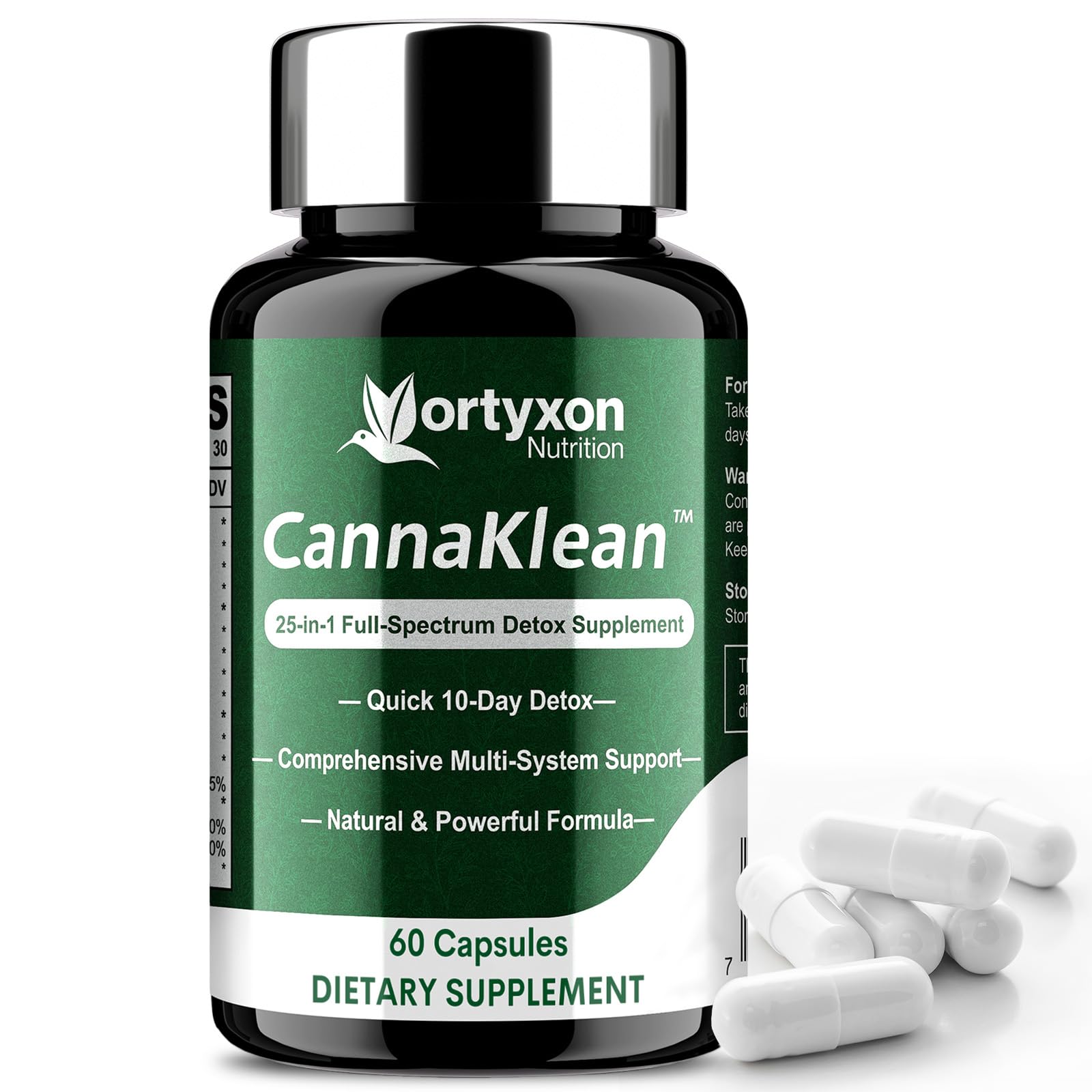 Vortyxon 25-in-ONE CannaKlean & Detox Capsules - Natural Detox Cleanse, Natural Herbal Formula for Body Purification, Kidney & Liver (60 Capsules) -1 PackVortyxon 25-in-ONE CannaKlean & Detox Caps…