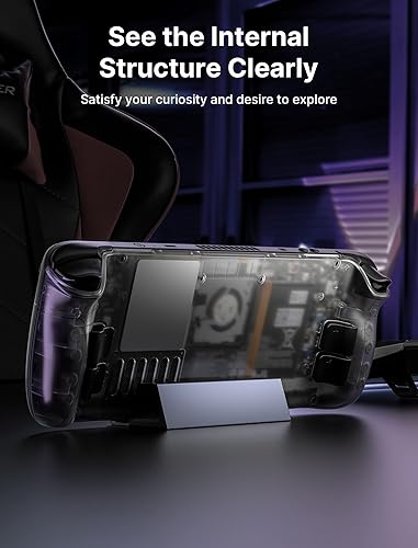 Miniatura 4 de JSAUX Transparent Back Plate Compatible for Steam Deck, DIY Clear Edition Replacement Shell Case Set Compatible with Steam Deck, Buttons with Three