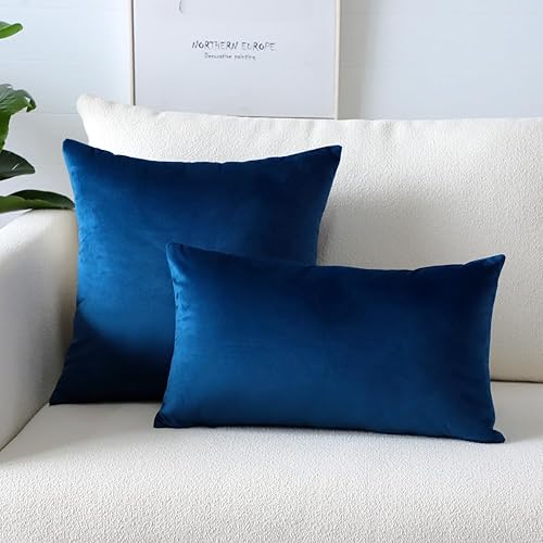Miniatura 10 de Artscope Fundas de almohada de terciopelo de lujo, súper suaves, decorativas, cuadradas, fundas de cojín para sofá, dormitorio, decoración de