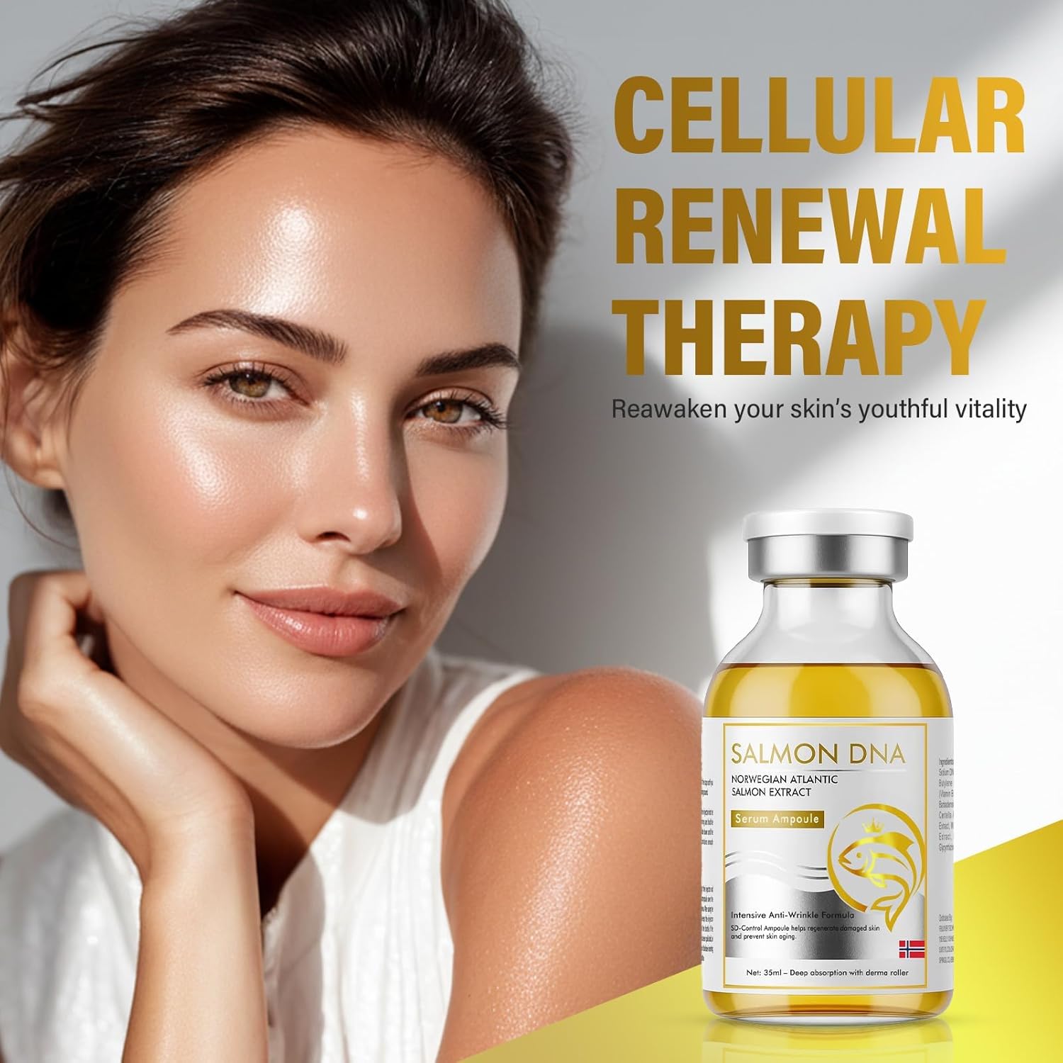 Salmon DNA Serum, Microneedling Ampoule for Wrinkles, Scars & Skin Repair for Face and Body, Intense Hydration & Anti-Aging Treatment - Image 2