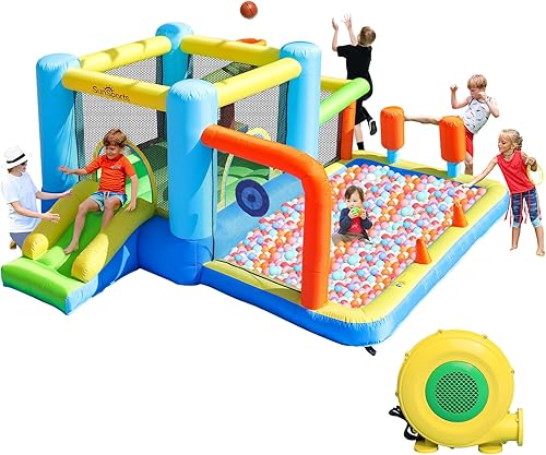 Miniatura 7 de Tobogán acuático inflable,Casa de rebote de agua con tobogán,Castillo animoso para niños al aire libre,Parque acuático inflable para niños patio