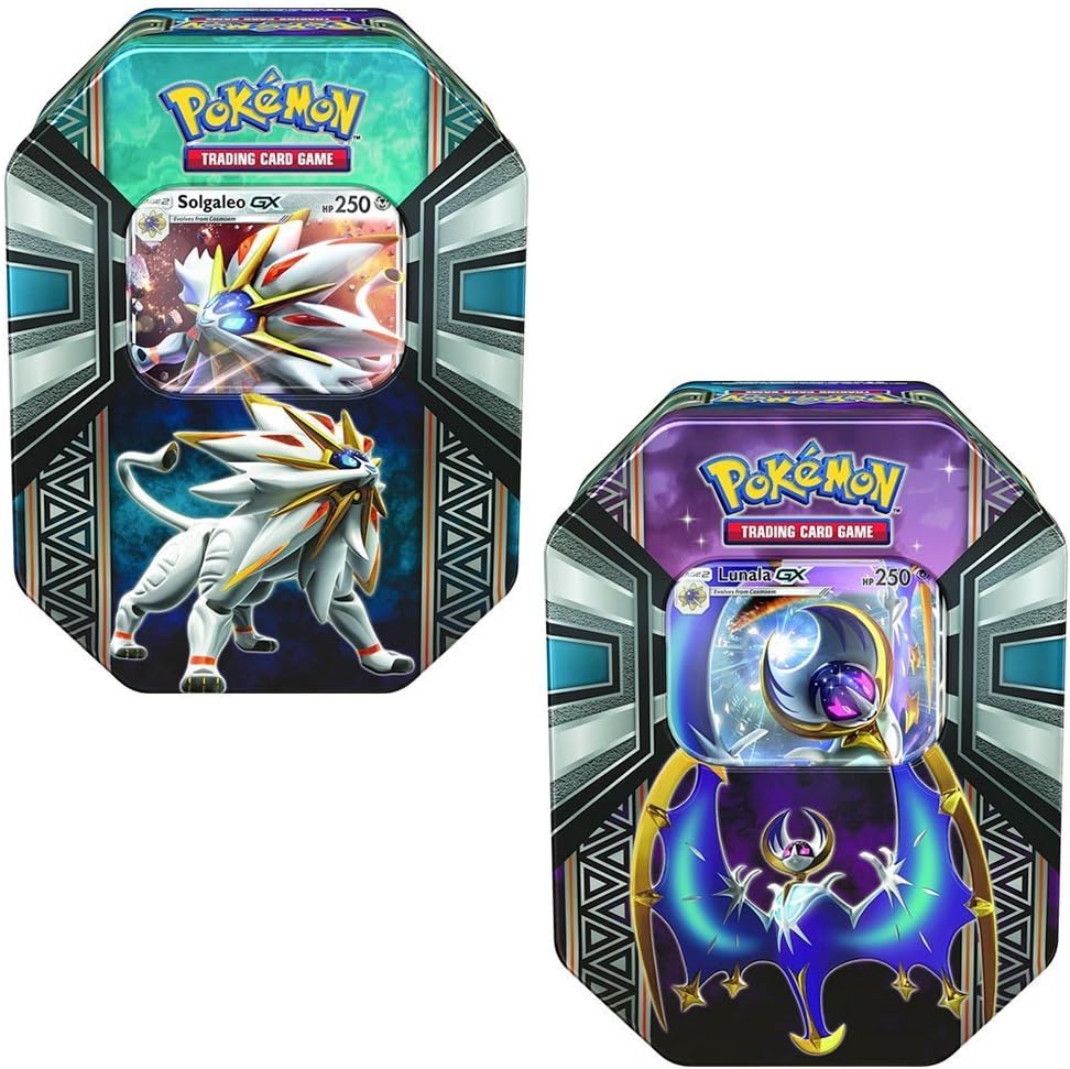 Pokemon TCG: Legends of Alola Tin Solgaleo & Lunala Tin Combo