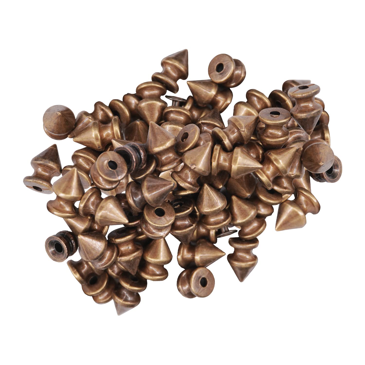 Coolty 50 Set Borchie a Cono Stud Spike Punk Cintura Borsa Abbigliamento Rivet per fai da te in pelle Artigianato Abbigliamento Borse Cintura Braccialetto Decorazione, 10x29mm(Argento