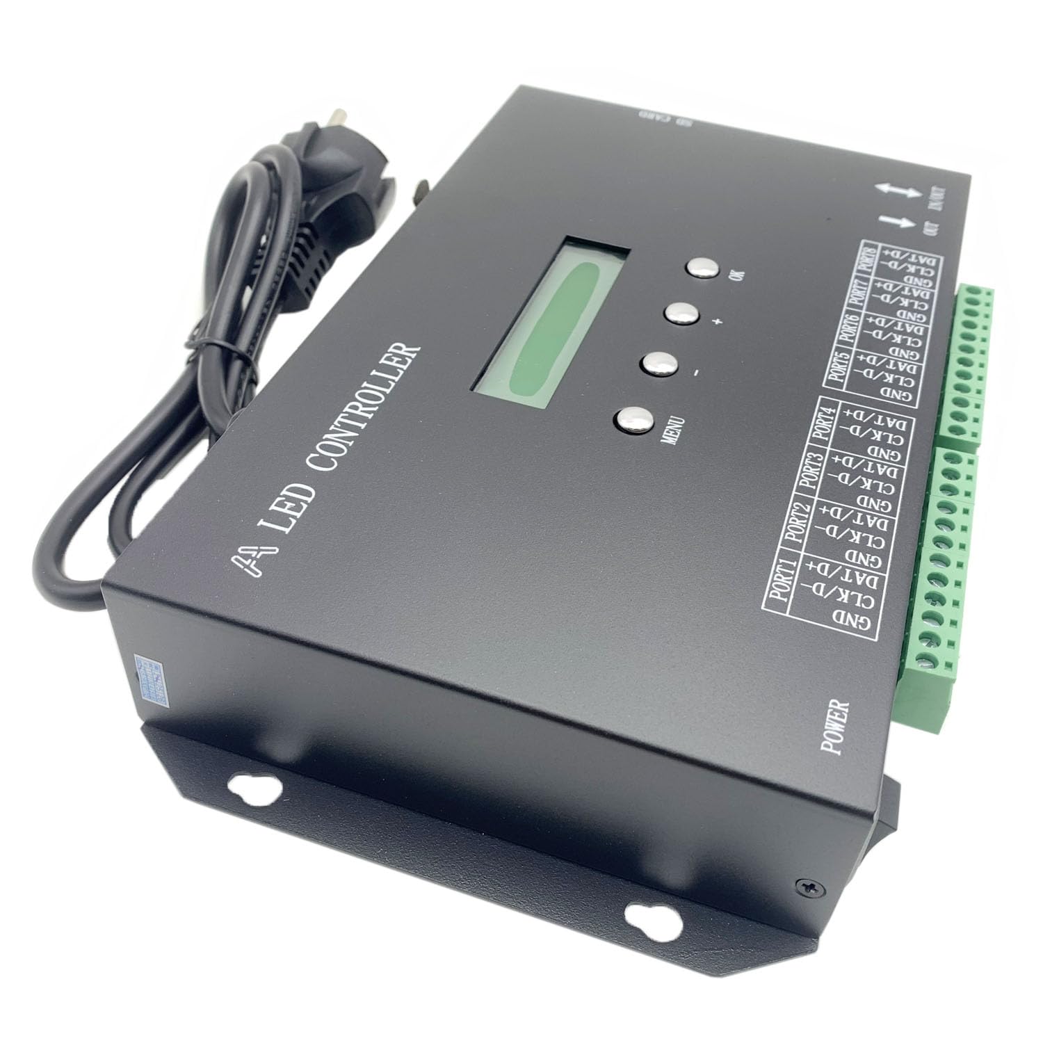 H807SA 8CH artnet/dmx a spi LED pixel controller con scheda SD per ws2811 ws2812b ws2815 ws2813 apa102 strisce LED