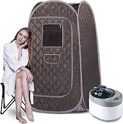 Smartmak Conjunto de sauna a vapor portátil de tamanho completo, saunas dobráveis para casa, spa para relaxar, vaporizador grande, controle remoto, cadeira atualizada (80 x 89 x 140 cm, cinza escuro)