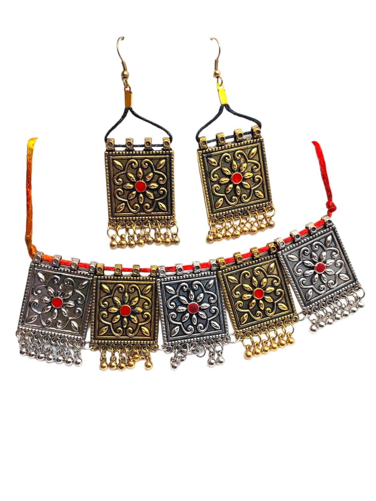 See full amazon price history chart for Just In Jewellery Oxidized Silver & Gold Dual Tone Floral Ghunghroo Afghani Choker Necklace Jewellery Set for Garbha with Earrings for Girls and Women Just In Jewellery Oxidized Silver & Gold Dual Tone Floral Ghunghroo Afghani Choker Necklace Jewellery Set for Garbha with Earrings for Girls and Women (B0CLJHNL3F) Amazon Price History, Amazon Price Tracker