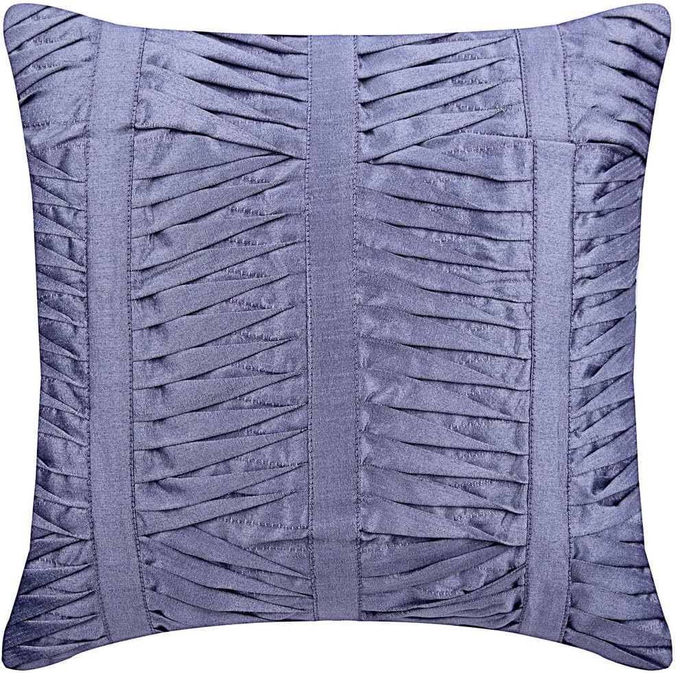 The HomeCentric Throw Pillow Case, Purple Shams, Textured Pintucks Pillow Sham, 24x24 inch (60x60 cm) Pillow Sham, Square Silk Shams, Pillow Shams, Modern, Solid Color Pattern - Purpley Beauty