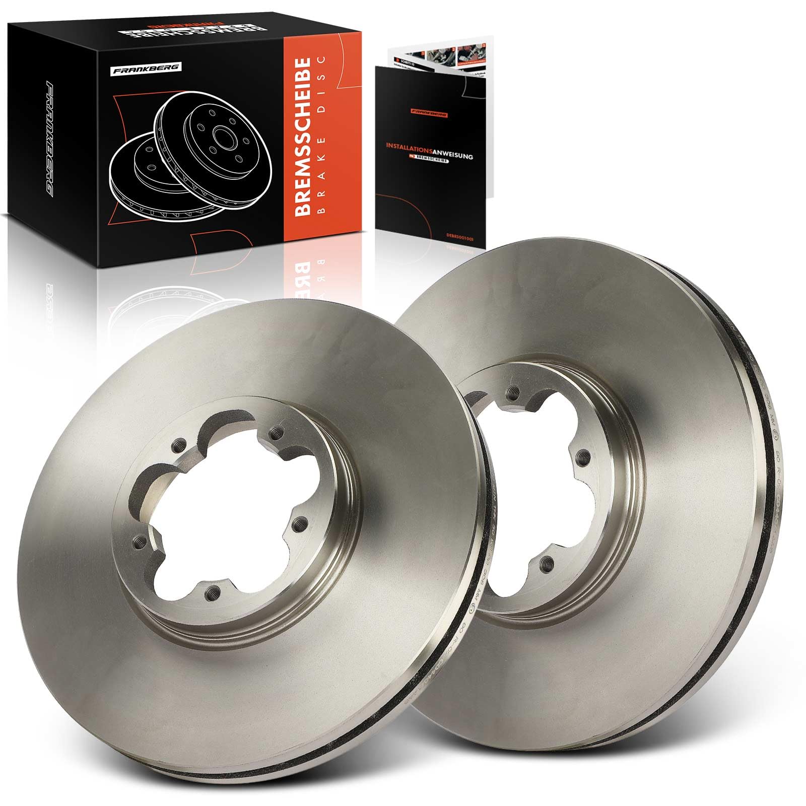 Frankberg 2 x Brake Discs Brake Disc Front Axle Compatible with Tourneo Custom V362 Bus F3 2.0L 2.2L 2012-2023 Transit Bus FB FC FD FS FZ 2.2L 2011-2014 Replace# BK211125AB