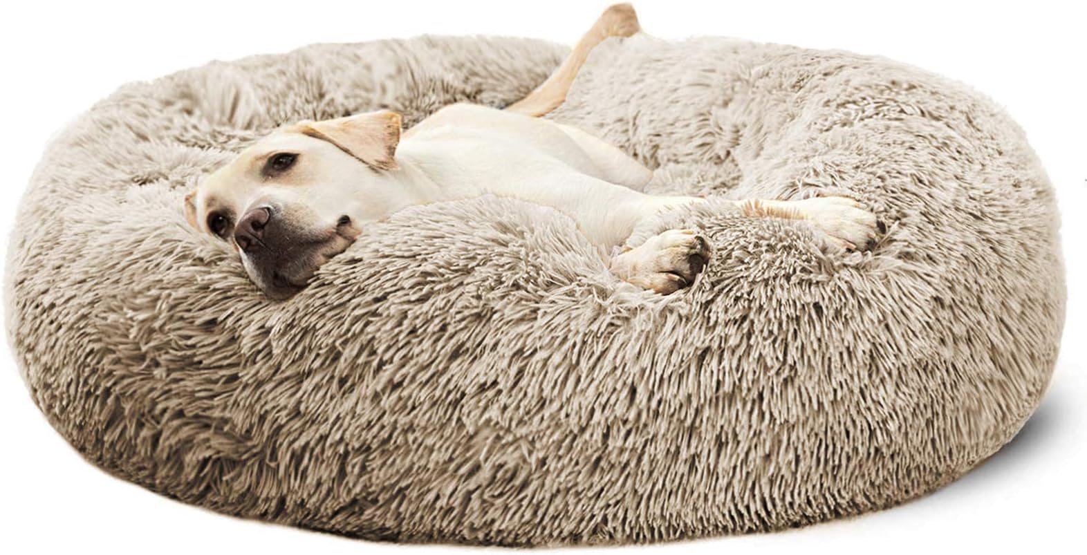 Silentnight Donut Calming Dog Bed Calming Dog Cat Pet Bed Anxiety Relief Soft Fluffy Doughnut