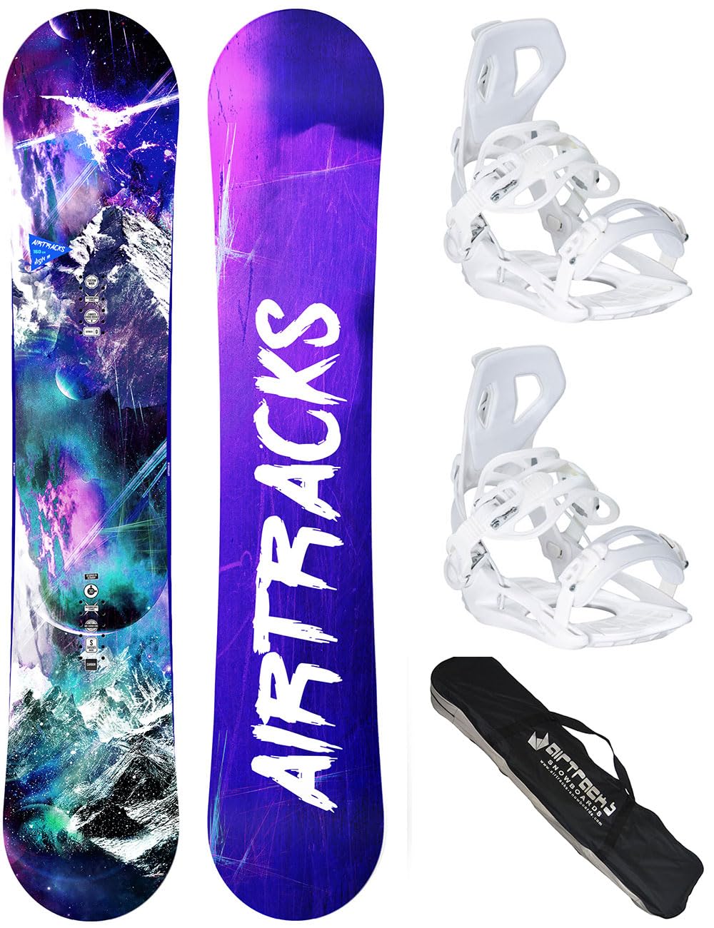 AIRTRACKS Snowboard Set - Planche Red Snake Femme 145 - Fixations Master W M - SB Sac/Neuf