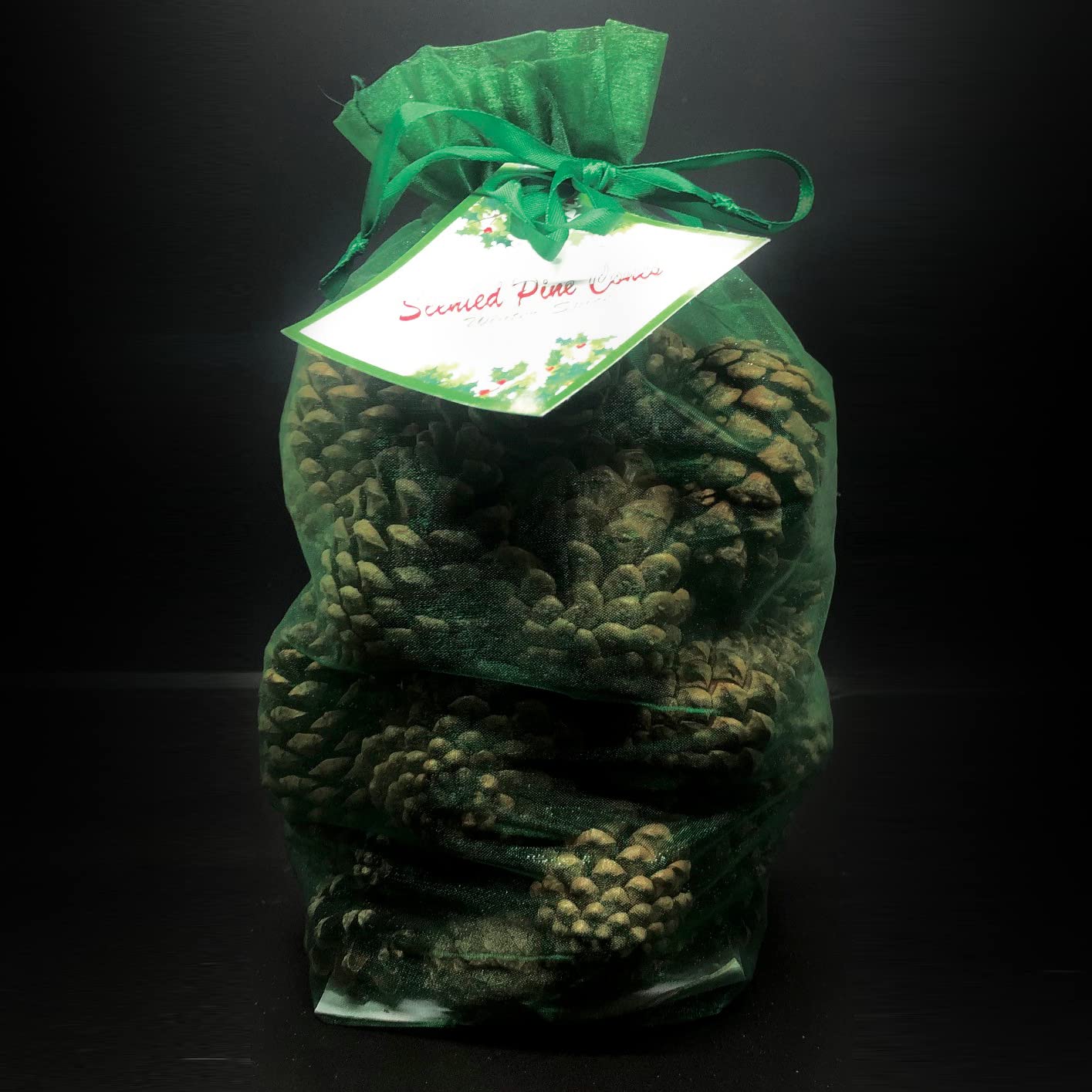 Milford Collection Green The Scented Pine Cones Organza Bag - Winter Spice 500G