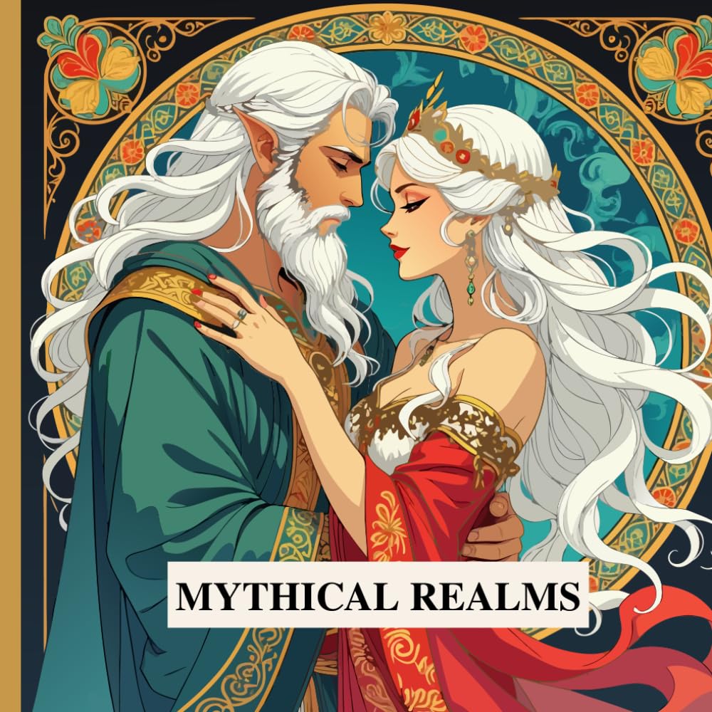 Mythical Realms:: A Luxurious Adult Coloring Collection of Royal Figures, Mythical Creatures & Intricate Ancient Patterns for Calm, Creativity, and Mindful Relaxation