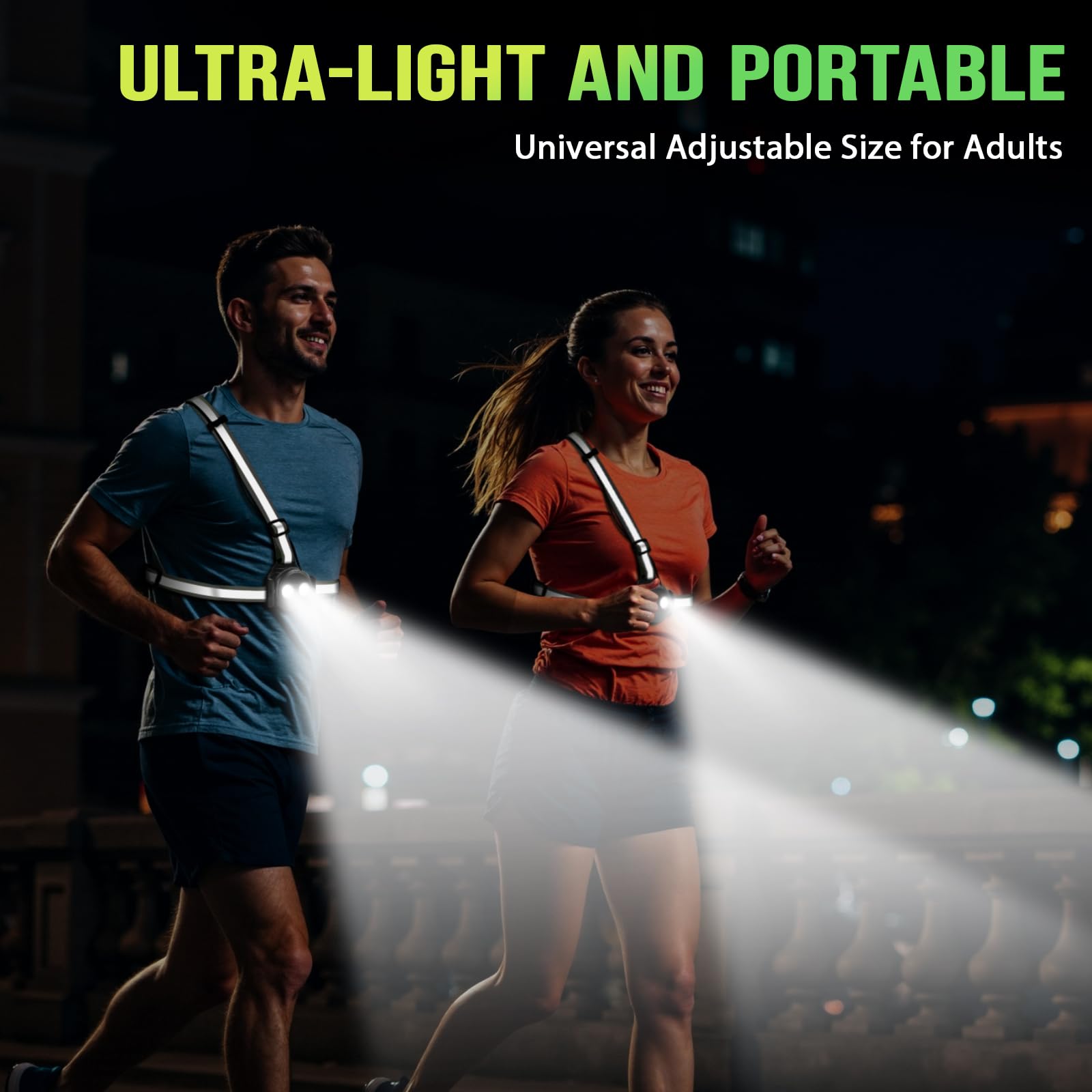 Lampe Running, 500 Lumens Lumiere Course a Pied avec 6 Modes LED, Réglable à 90°, Sécurité 360° pour Lampe Pectorale Running avec Bandes Réfléchissantes, Lumiere pour Randonnée Camping
