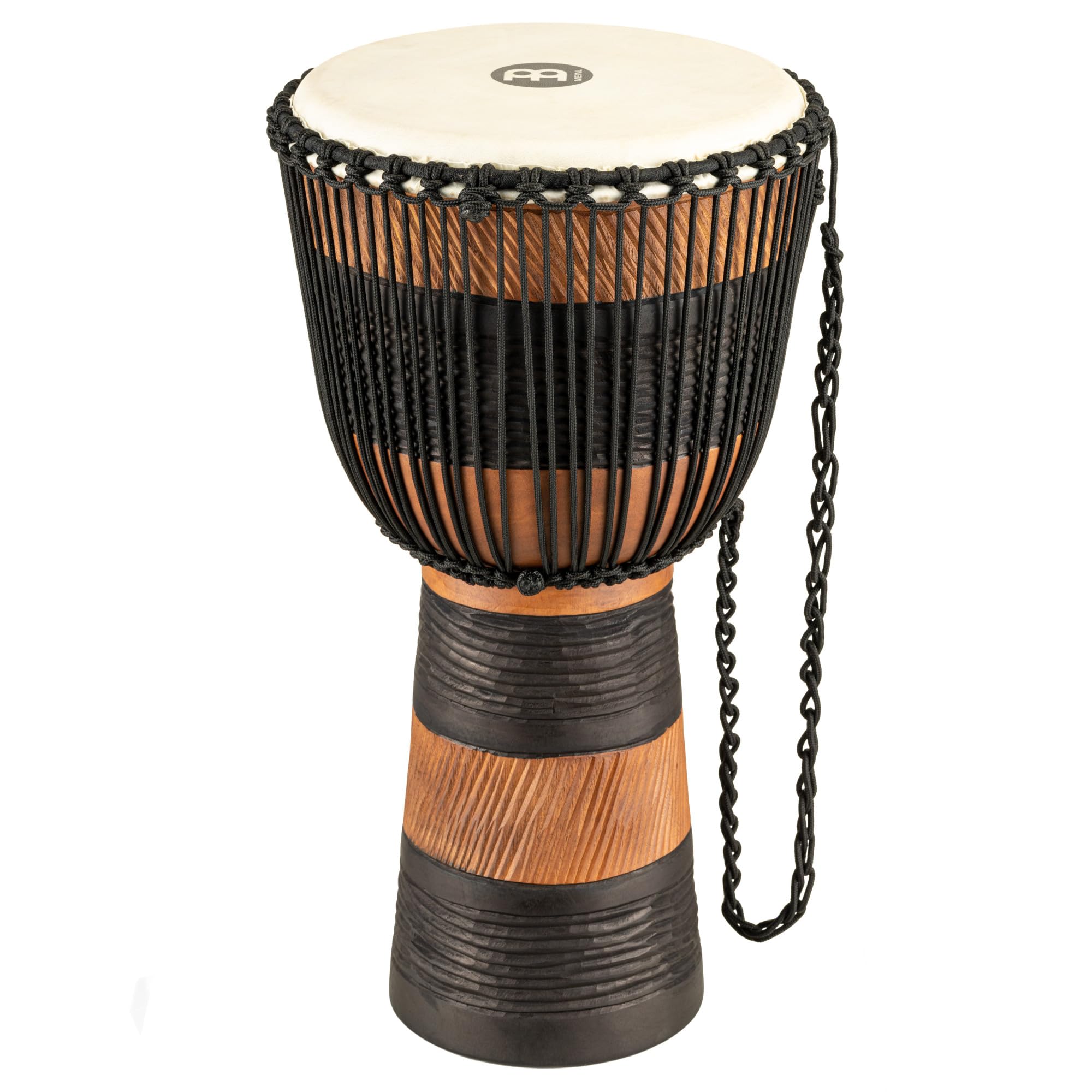Meinl Percussion ADJ3-L+BAG Djembe, Earth Rhythm Series (Large), średnica 30,48 cm (12 cali) wraz z torbą, brązowo-czarny, brązowy/czarny