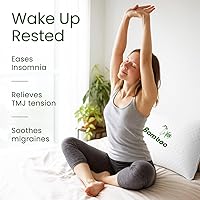 Vista 6 de Almohada de espuma viscoelástica triturada tamaño Queen – Almohada de cama refrescante para dormir para el estómago, la espalda y el cuerpo – 1