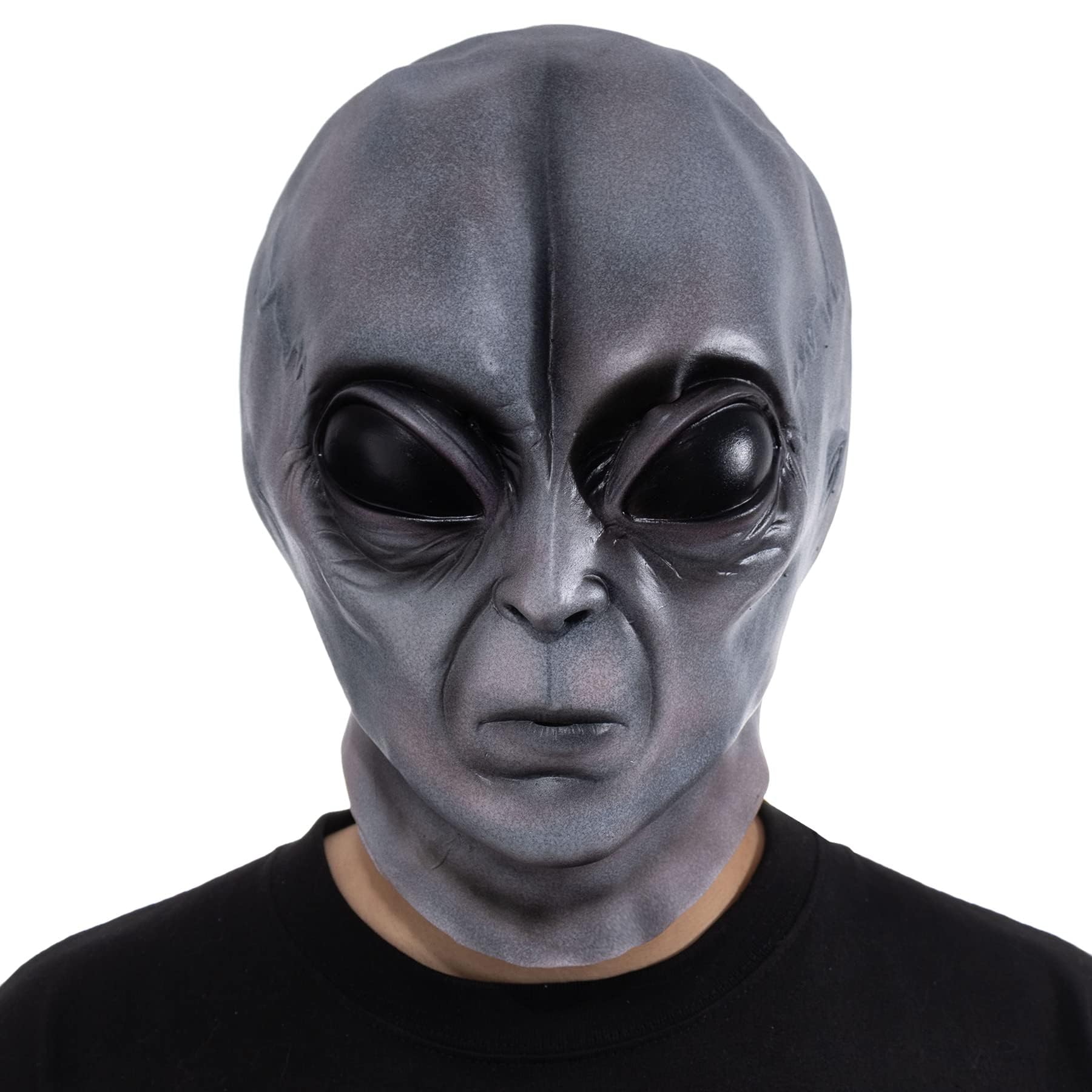 WEITAPYT Máscara Realista Alien, Mascara Latex Alien, Mascara Alienigena, Máscara Extraterrestre Cabeza Completa, Ideal para Halloween, Carnaval, Fiestas Disfraces, Máscaras Terror Cabeza Completa