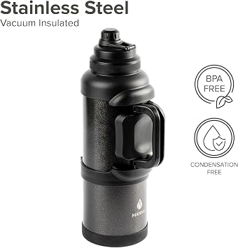 Manna Titan Stainless Steel Vacuum Insulated Gallon Jug - 4L - Hammered Onyx
