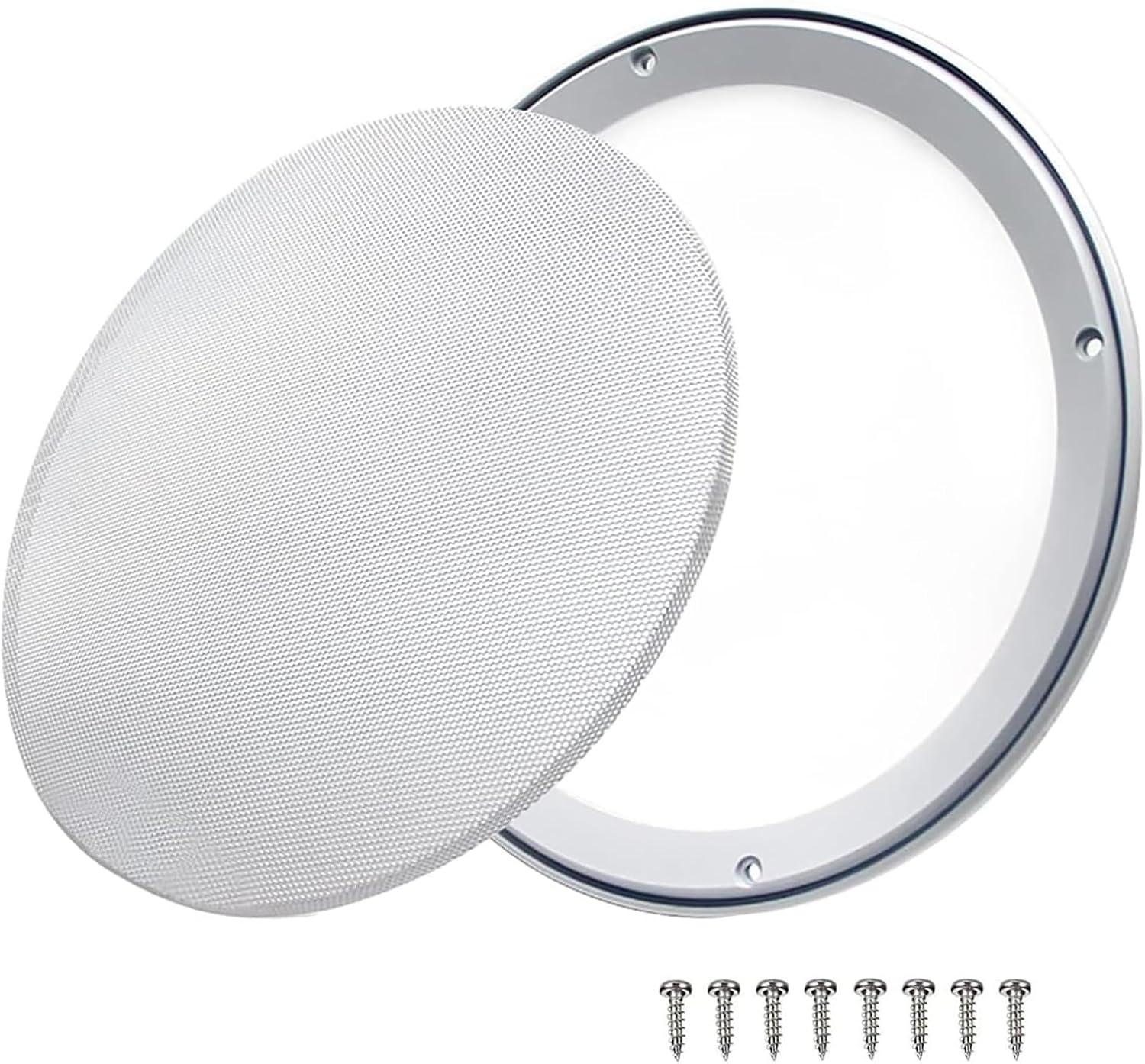 2-Pack 8 Inch Round Ceiling Speaker Grilles White Decorative Mesh Cover with Screws for Home Speaker Protector Decorative Cover