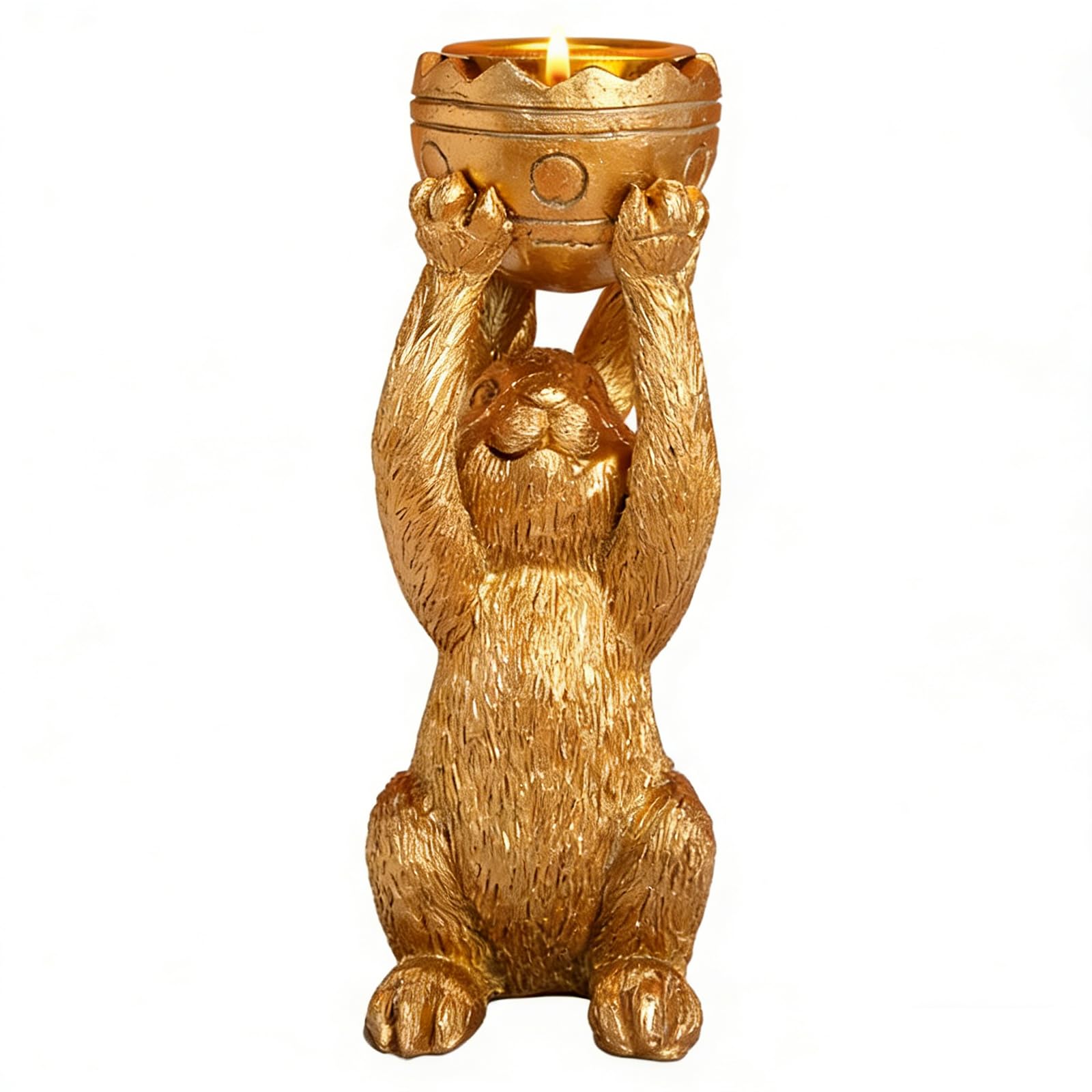 Kahdgss Gold Handcrafted Resin Creature Holder In And Brown Adds Farmhouse Appeal To Any Room Easter Party Supplies