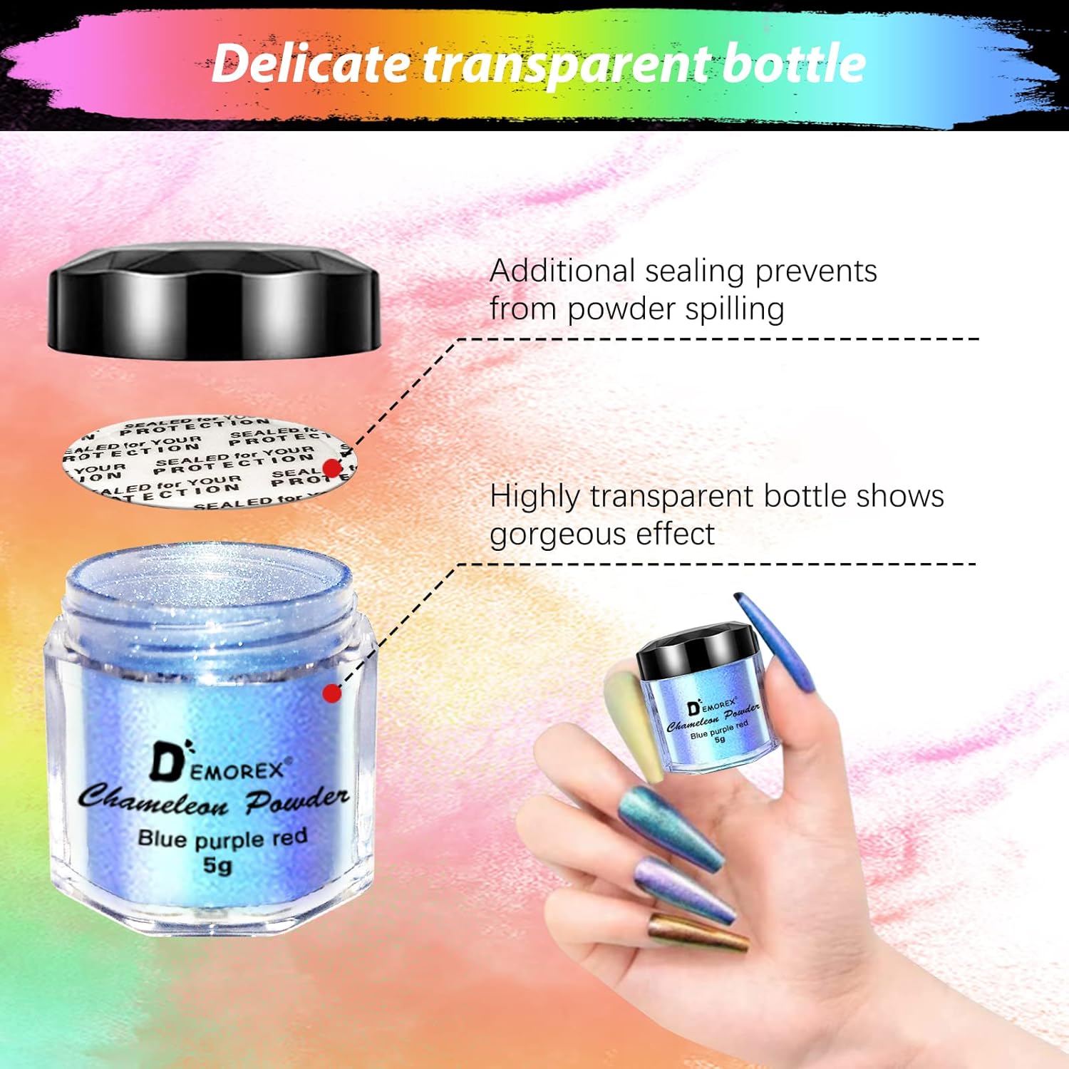 Resin Mica Powder, 10 * 5g Chameleon Mica Powder, Color Shift Mica Powder for Epoxy Resin/Tumbler, Chrome Powder Pigment for Nails Art, Painting,Soap Making, Candle Making,Slime - Image 5