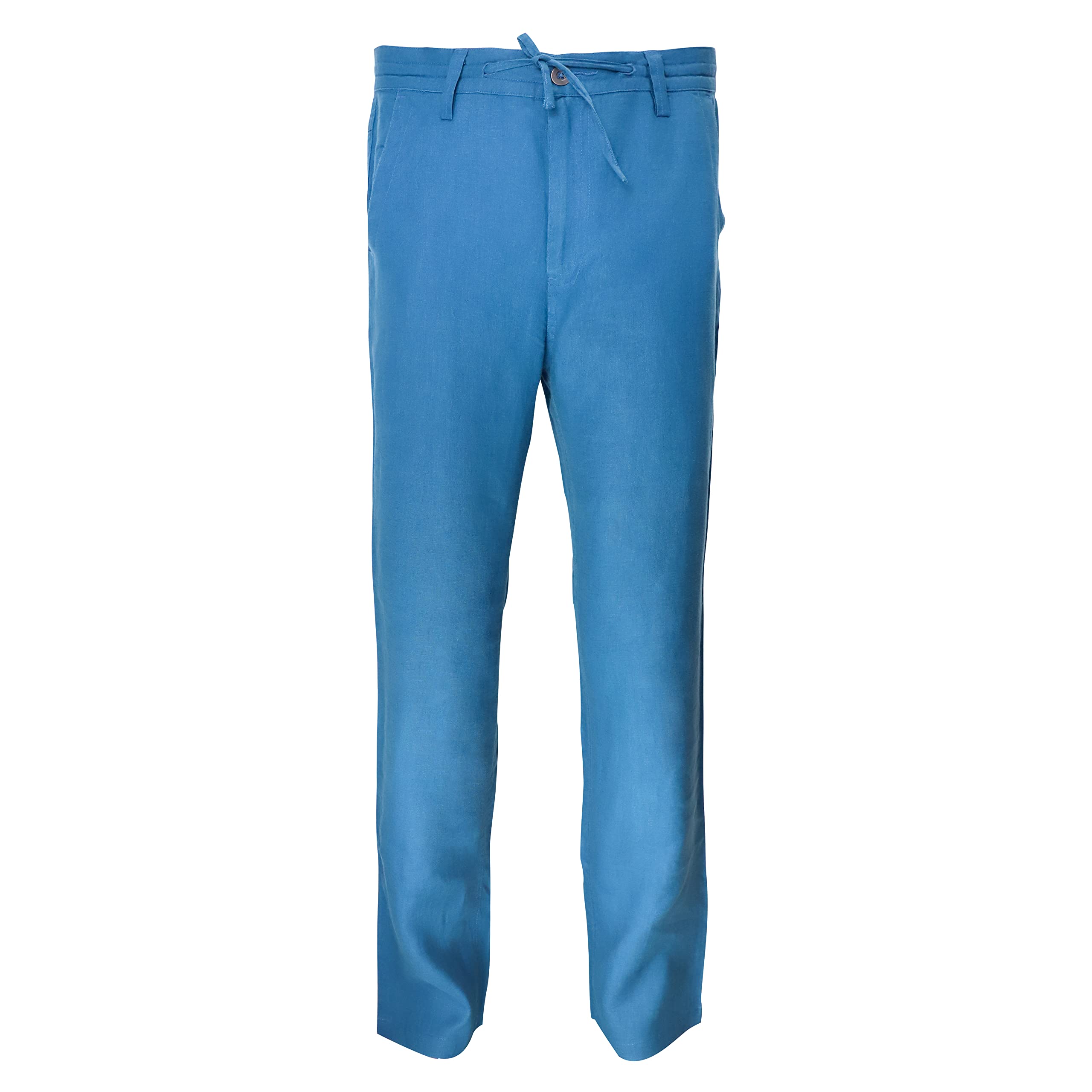 YESMUSSE Mens Classic Linen Trousers Holiday Pants