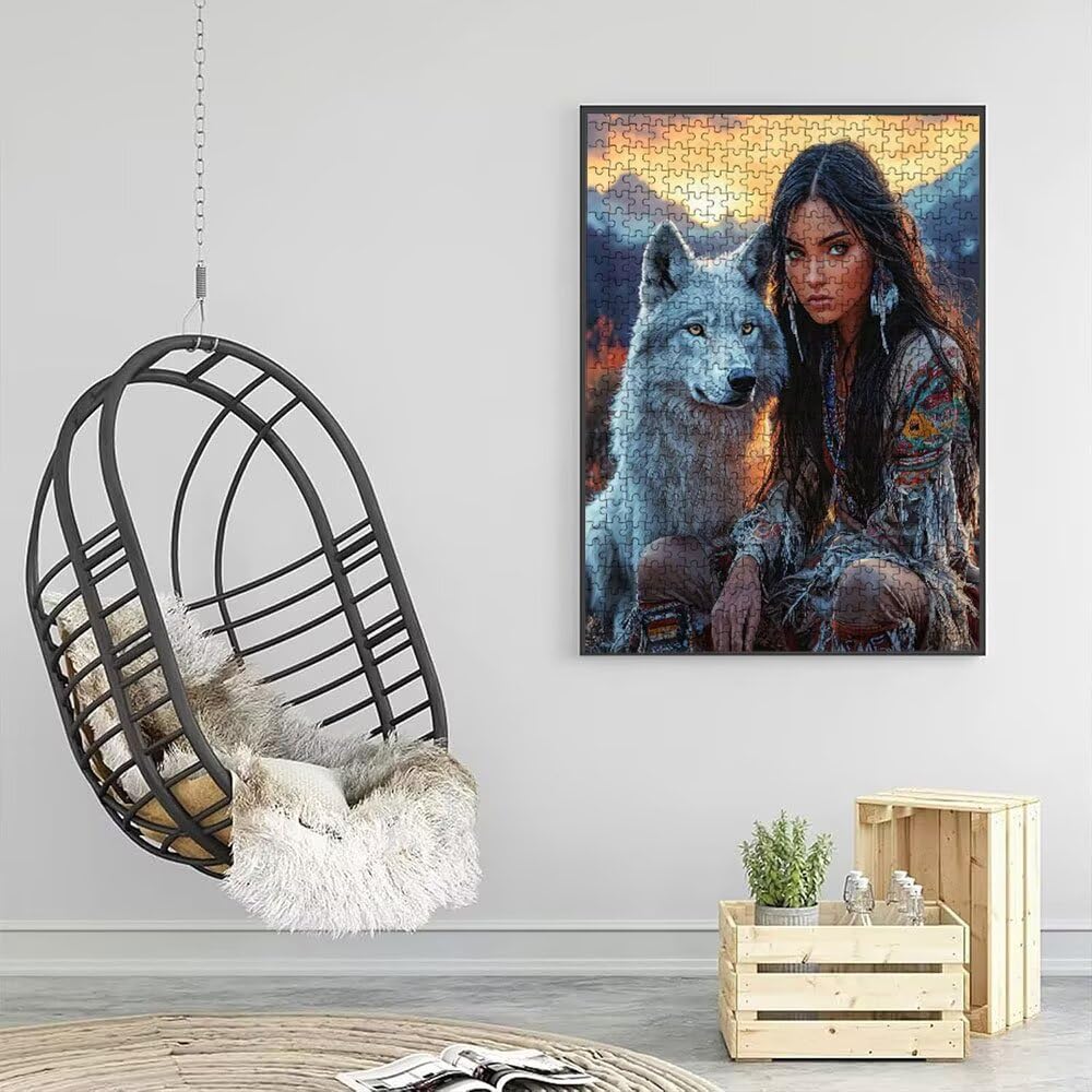 Puzzle 6000 Pezzi, Donna Lupo 3D Puzzle per Adulti Impegnativo, Educa Puzzles Artistico, Divertente E Stimolante Puzzles Decorativo per La Famiglia, Regalo e Decorazione Pareti DX0YL6-555