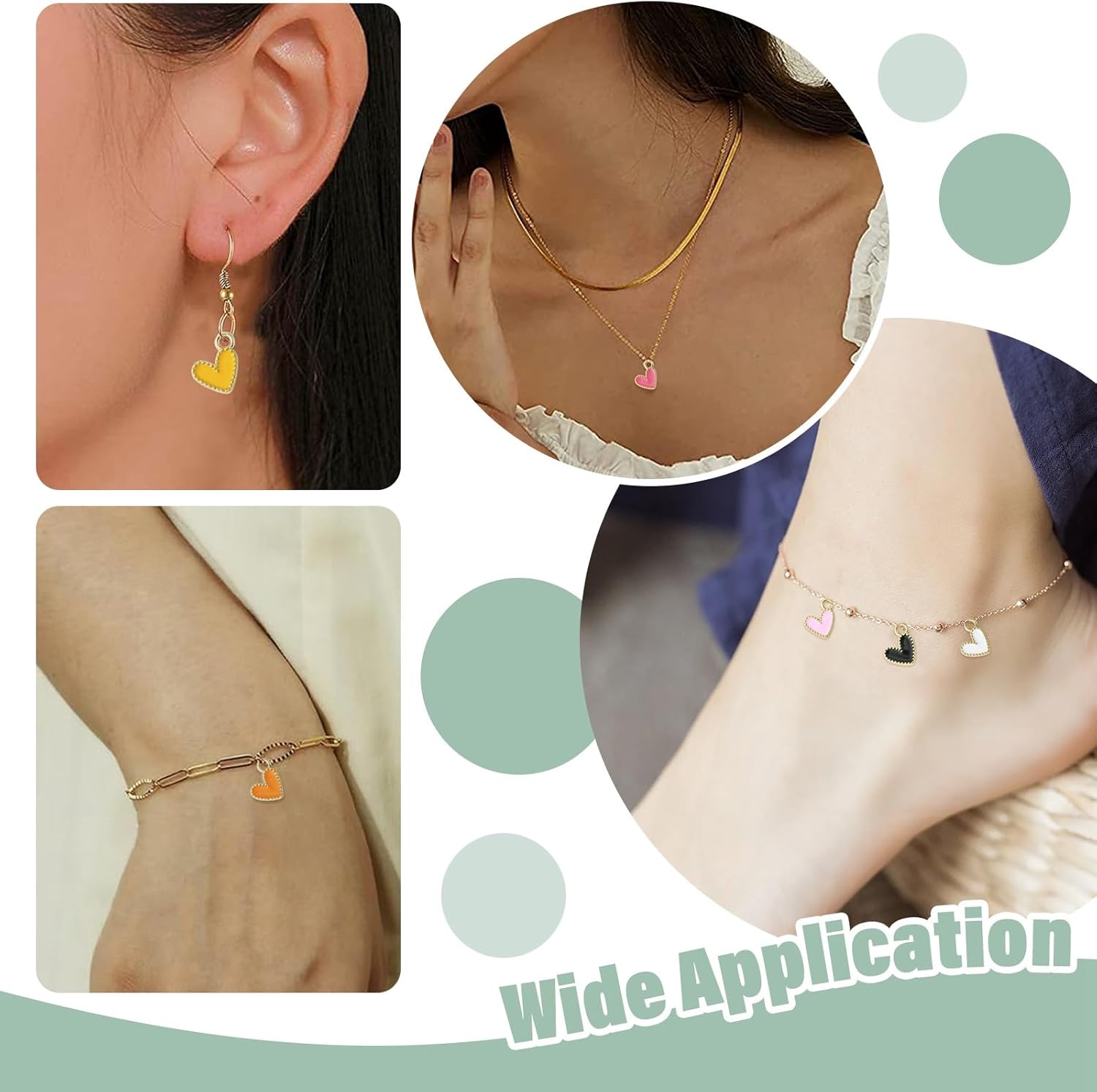 DanLingJewelry 100Pcs Colorful Heart Shaped Charms Enamel Mini Love Heart Dangle Charms for DIY Necklace Bracelet Jewelry Making - Image 7