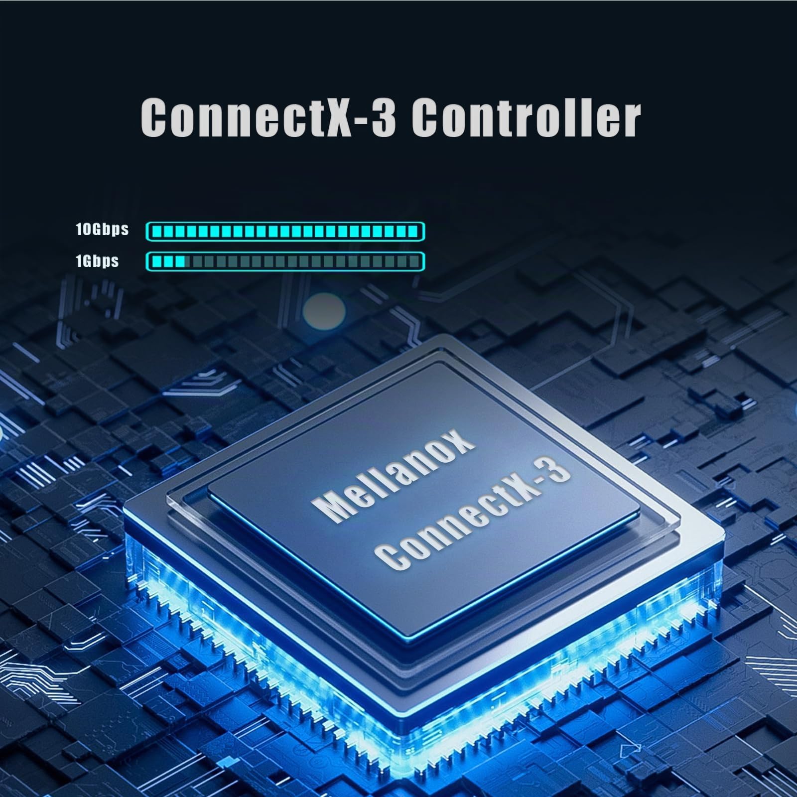 GLOTRENDS ST7286 Tarjeta de Red PCIe 3.0 x8 de Doble Puerto 10GbE SFP+, Controlador Mellanox ConnectX-3, Compatible con RDMA (RoCE), para servidores y Sistemas de Almacenamiento