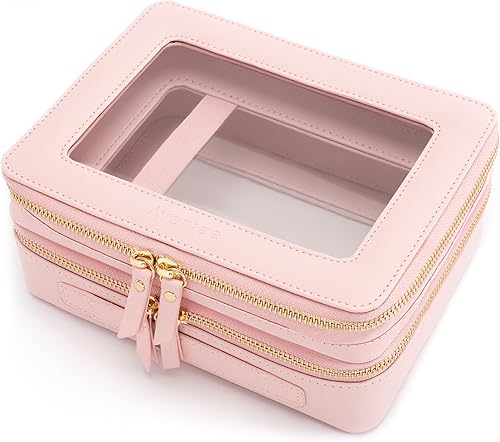 Miniatura 64 de Aveniee Bolsa organizadora de maquillaje transparente, bolsa de aseo de viaje, estuche cosmético para mujeres, bolsa portátil de maquillaje