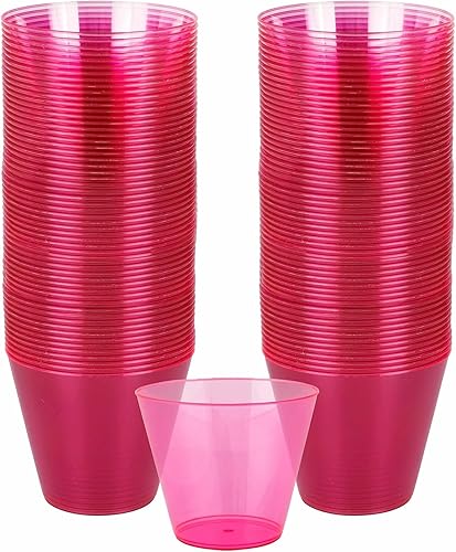 Amscan Vaso desechable de plástico BPP, talla única (paquete de 1), rosa