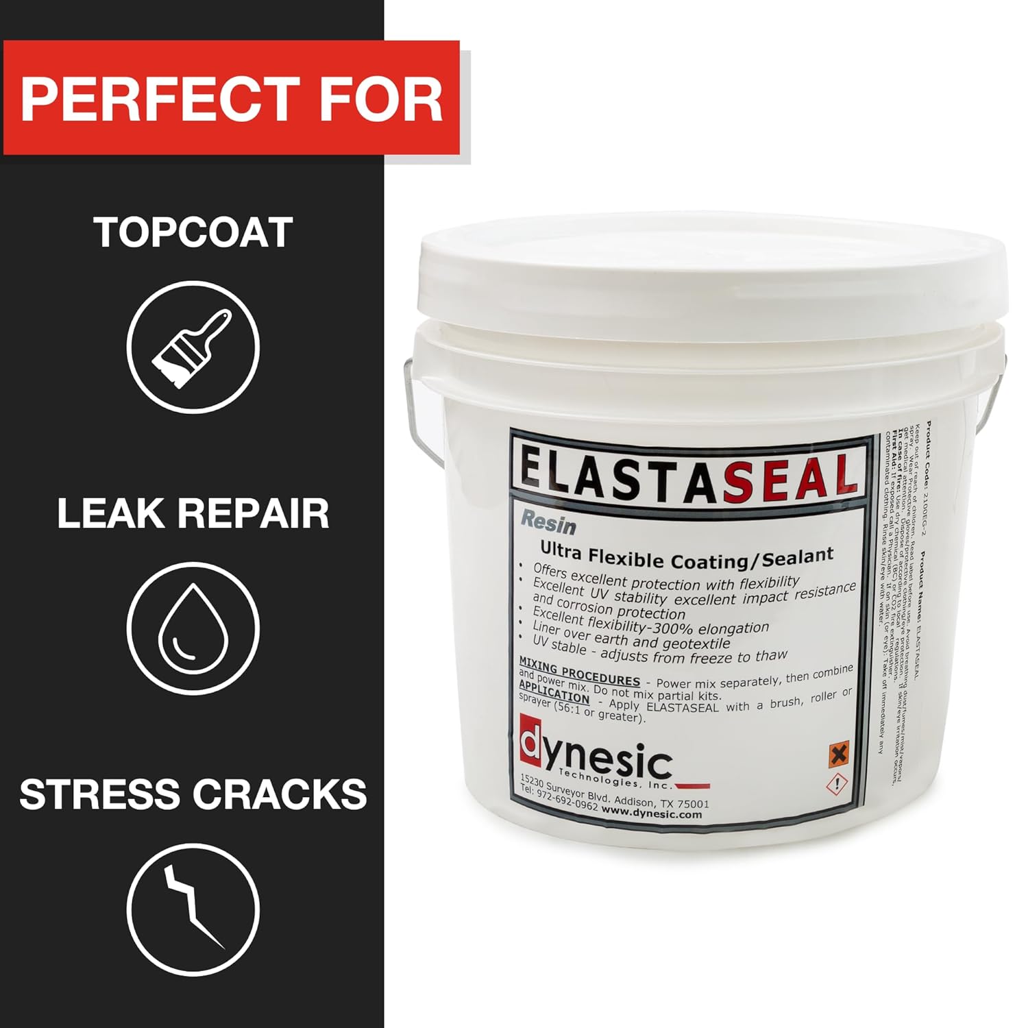 Panseal ELASTASEAL Flexible 2 Part Epoxy Coating – Elastomeric & Corrosion Resistant, Excellent for HVAC Areas with High Vibration, Expansion Joints, Concrete Cracks (1 Gallon)