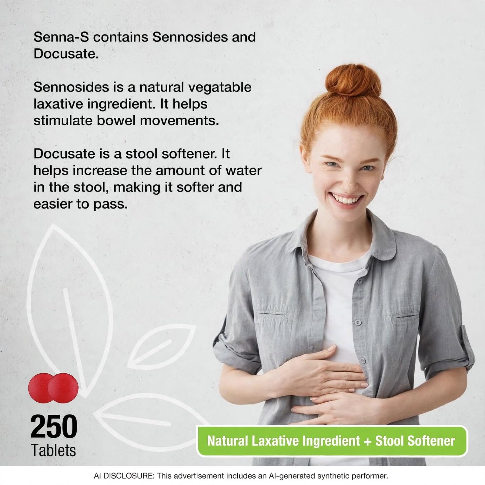Puregen Labs Senna-S Laxative Plus Stool Softener, Dual Action, 250 Tablets — Amazon image 4