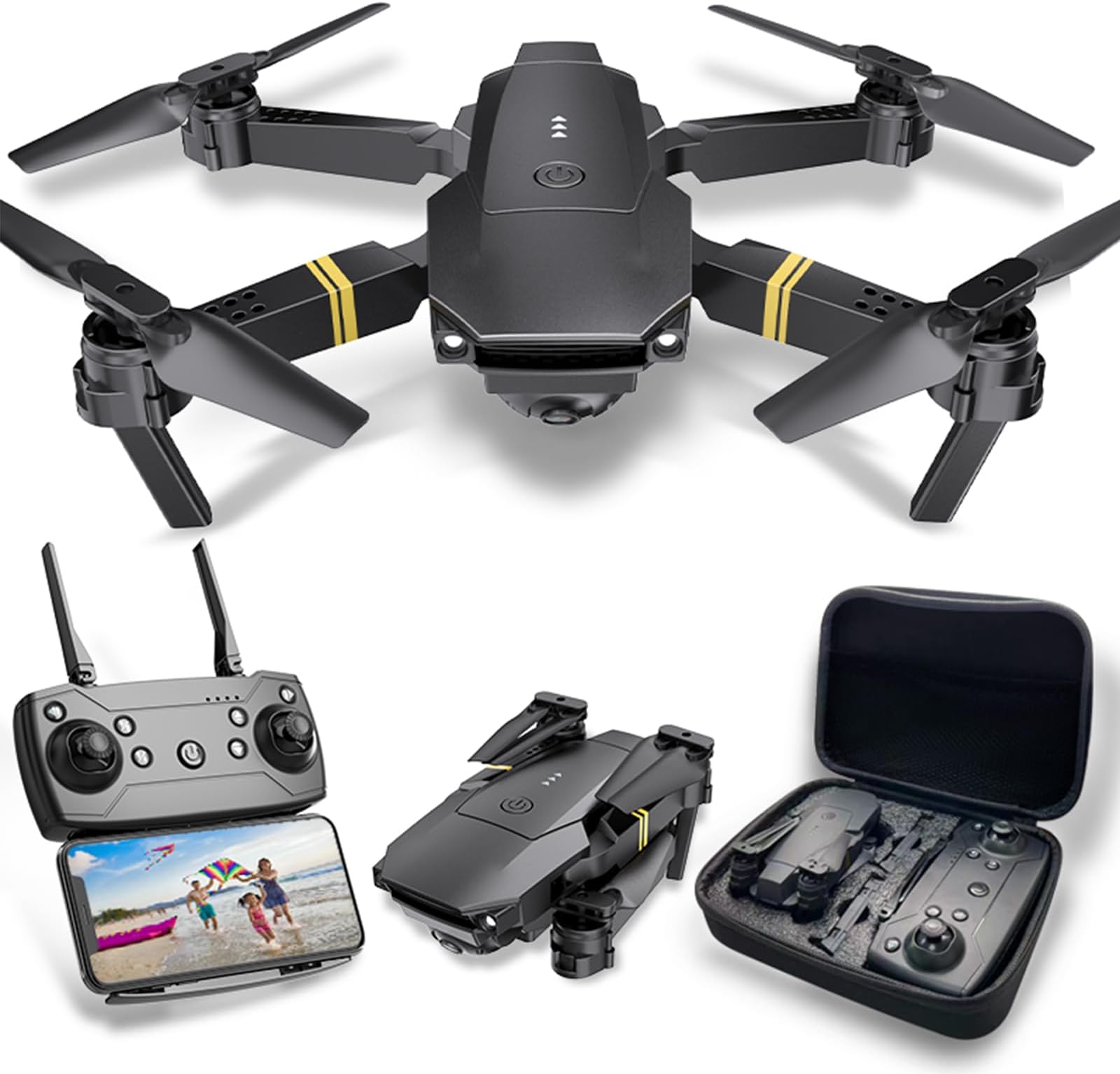 Drones for Adults with Cameras 4K 1080P, 3PCS Batteries Drones for Kids Foldable 4K Mini Drone with Camera RC Quadcopter, Altitude Hold, One Key Take Off/Landing, 7D Flip.