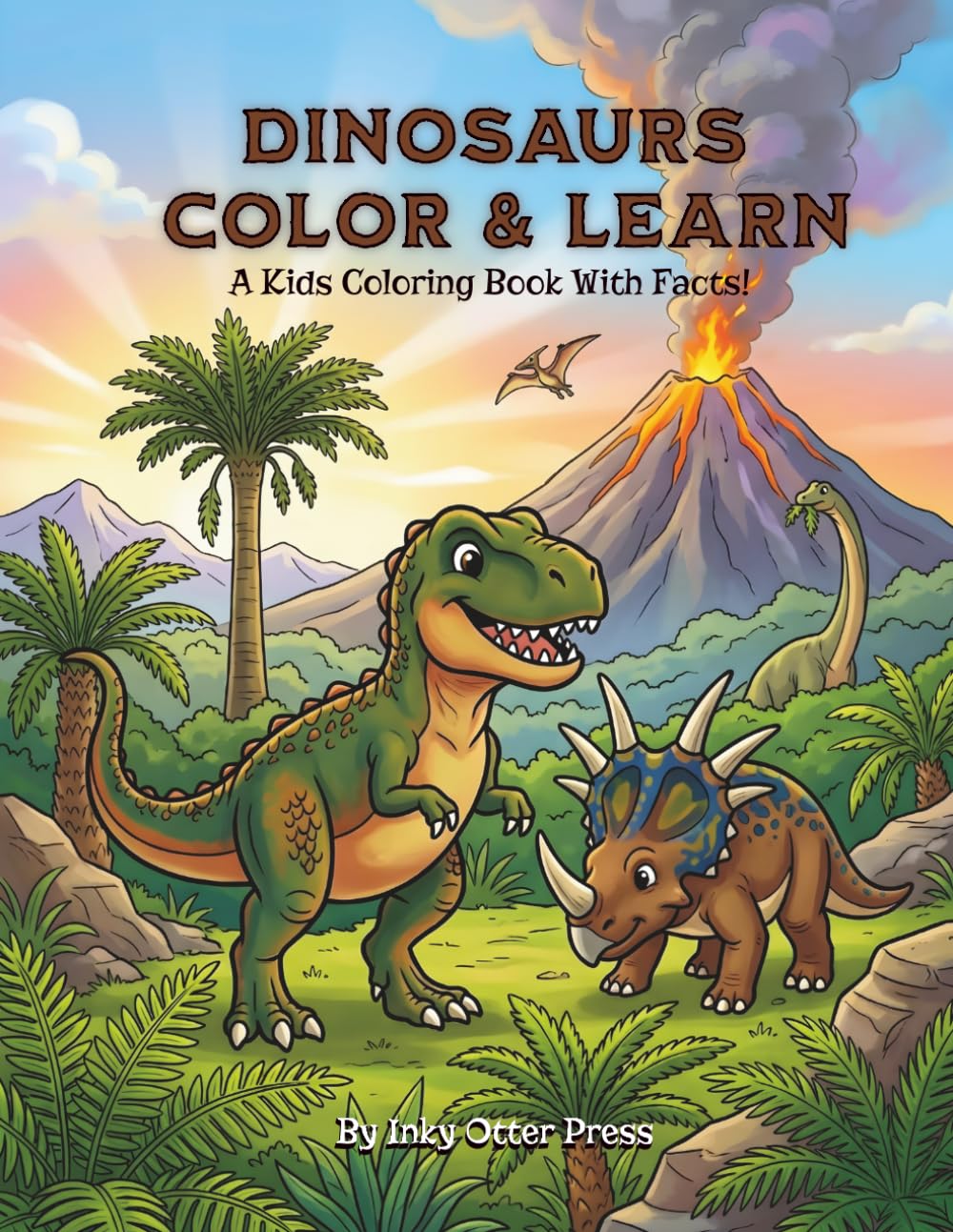 Dinosaurs Learn and Color: A Kids Coloring Book with fun Facts about Dinos. (Color & Learn)