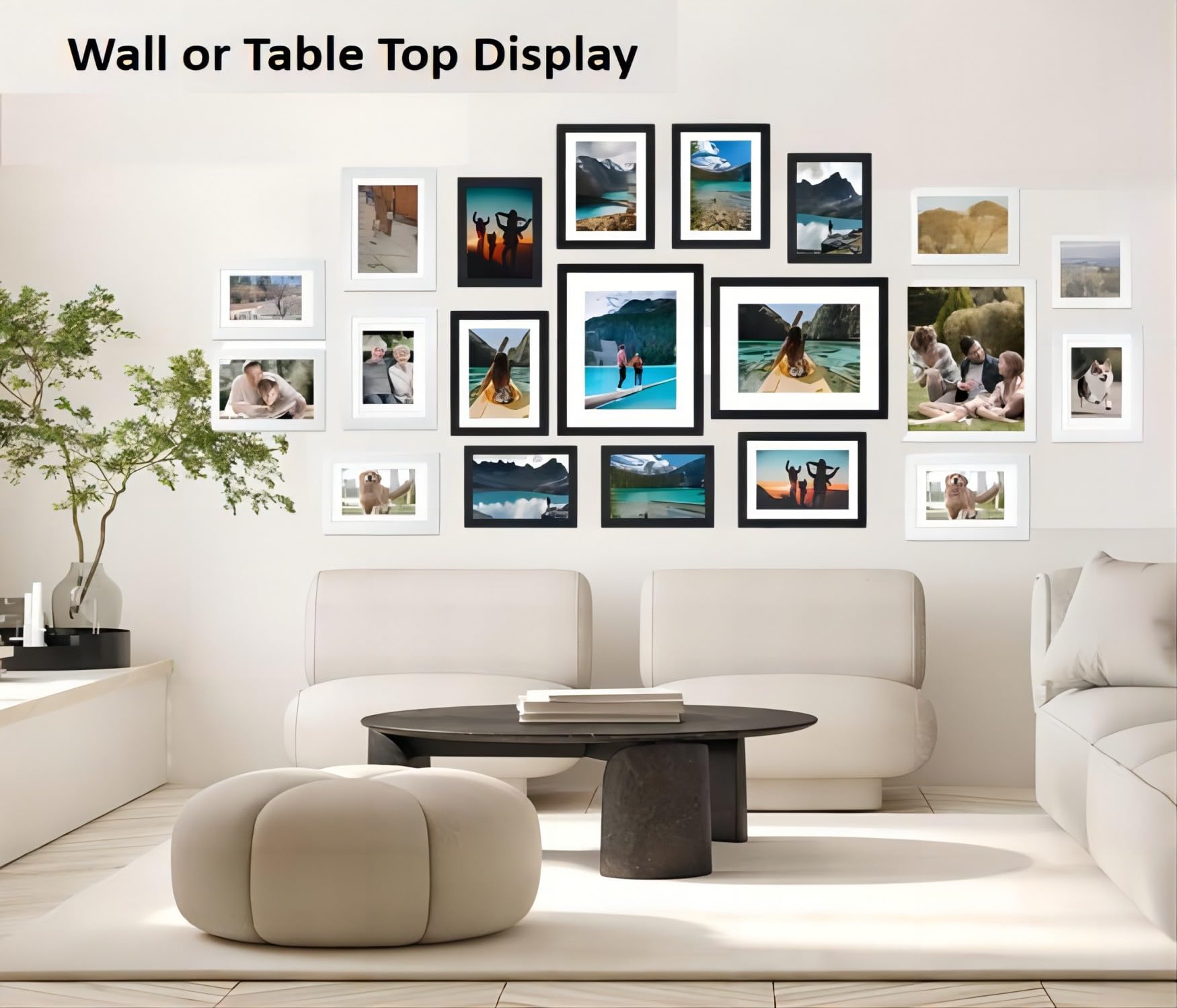 FoldTier 20 marcos de fotos de varios tamaños, decoración de pared, 2 piezas de 8 x 10, 8 piezas de 5 x 7, 10 marcos de fotos familiares de 4 x 6 pulgadas, juego de marcos de pared para montaje en