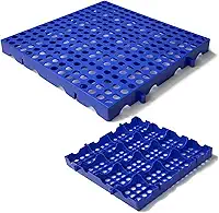 Paletes de plástico, paletes de plástico para armazenamento de porão, aninháveis leves e impermeáveis para supermercado de garagem no porão (30 x 30 x 2,8 cm) (4)