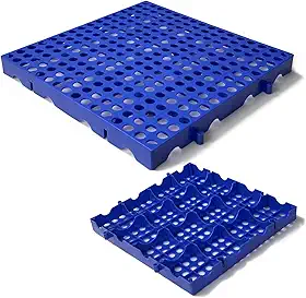 Paletes de plástico, paletes de plástico para armazenamento de porão, aninháveis leves e impermeáveis para supermercado de garagem no porão (30 x 30 x 2,8 cm) (4)